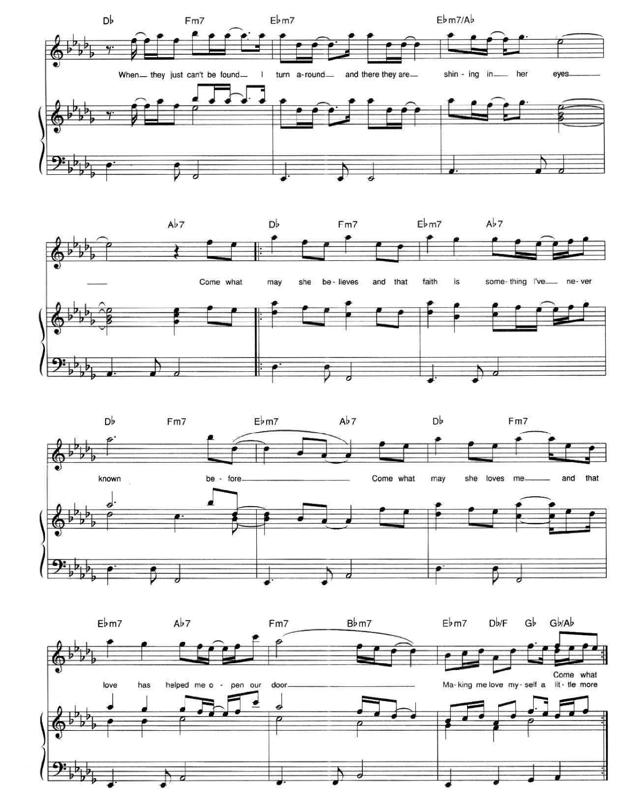 Come What May sheet music 4