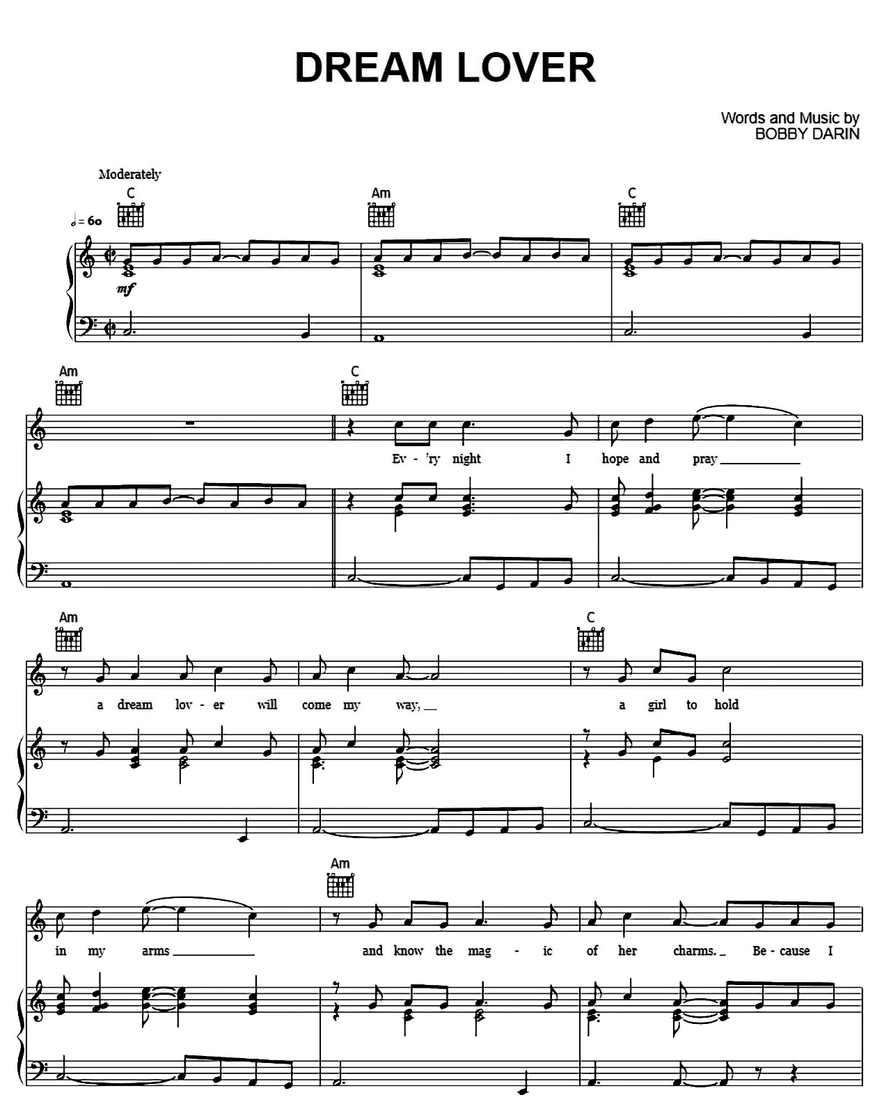 Dream Lover sheet music