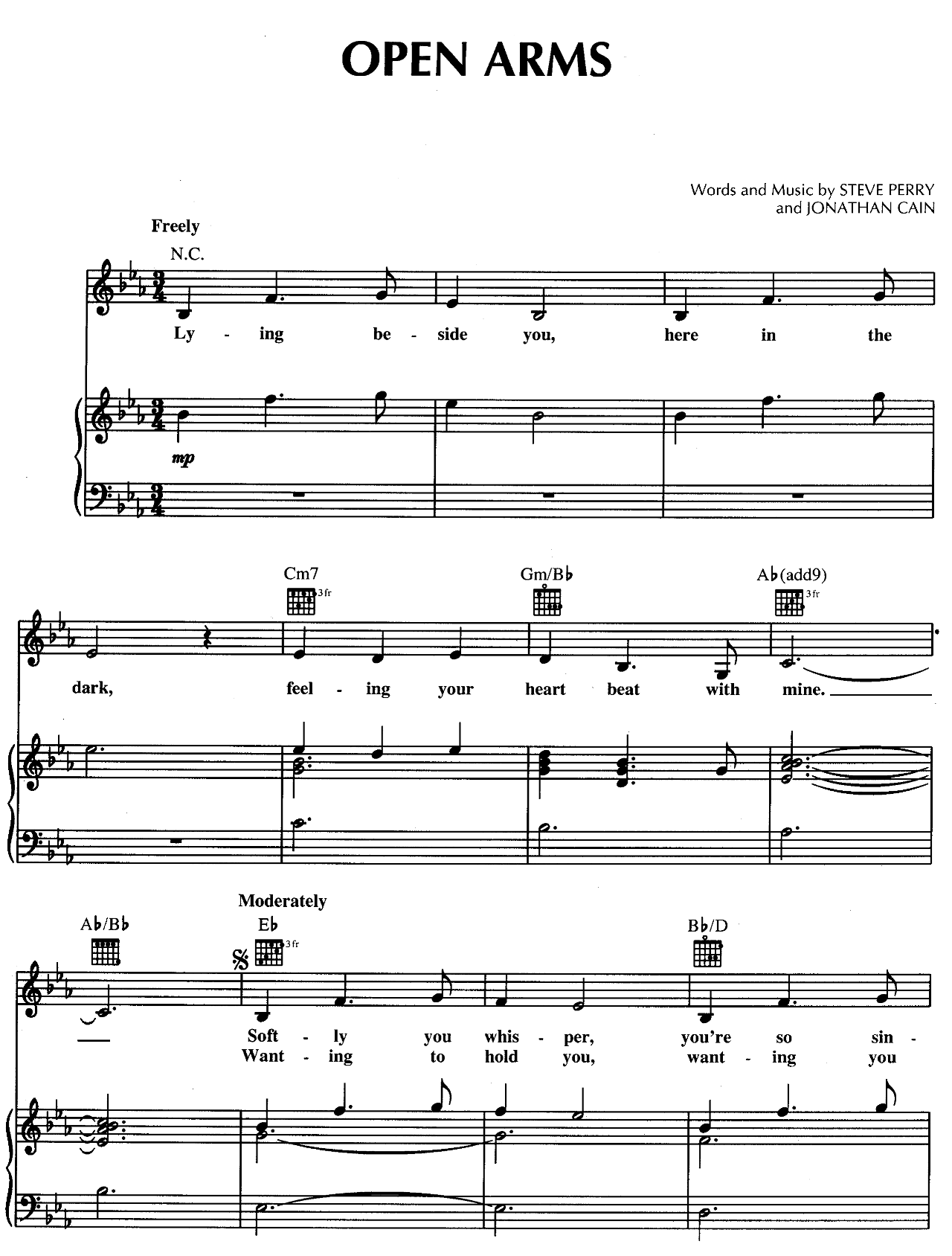 Open Arms sheet music