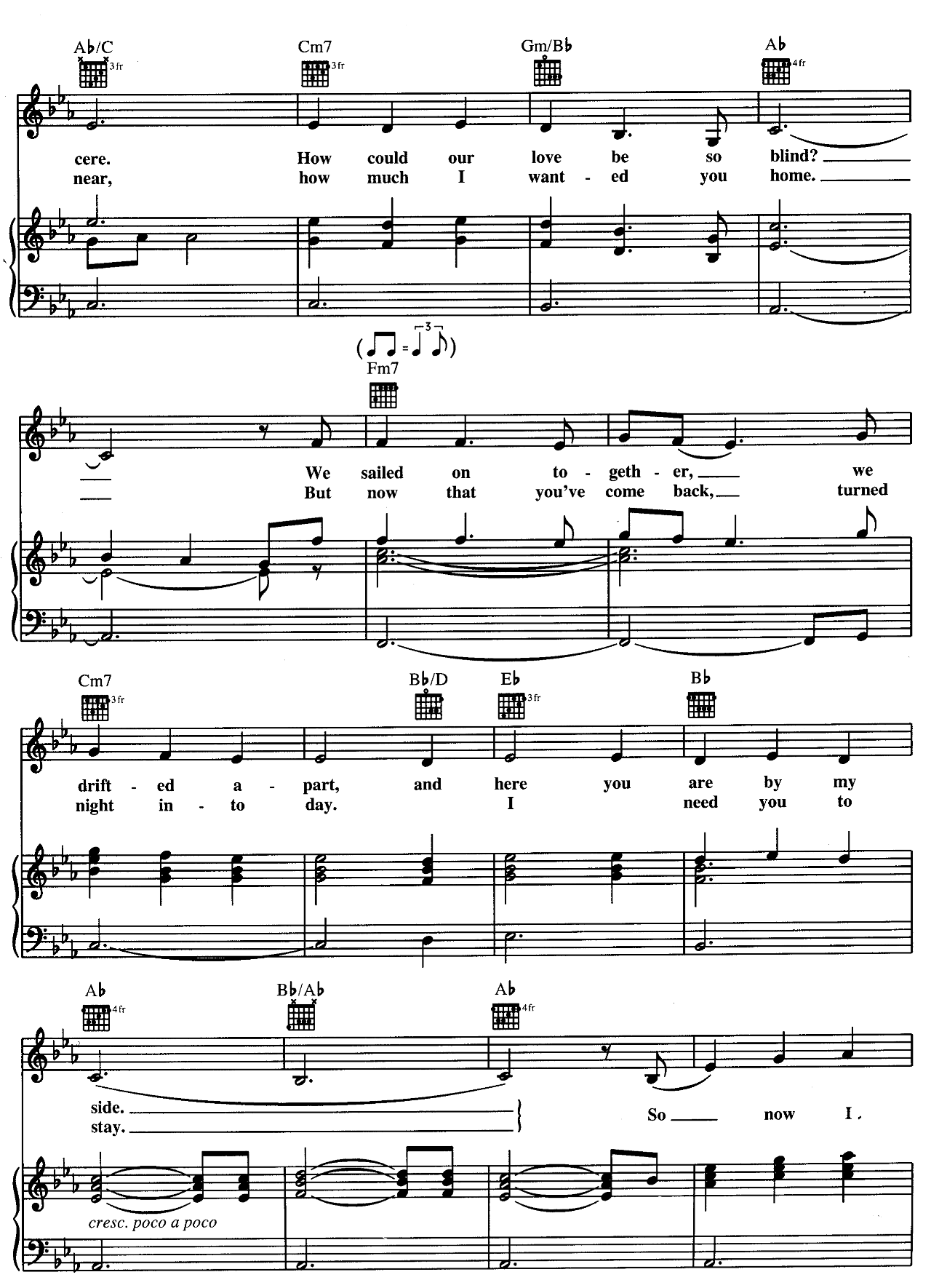 Open Arms sheet music 2