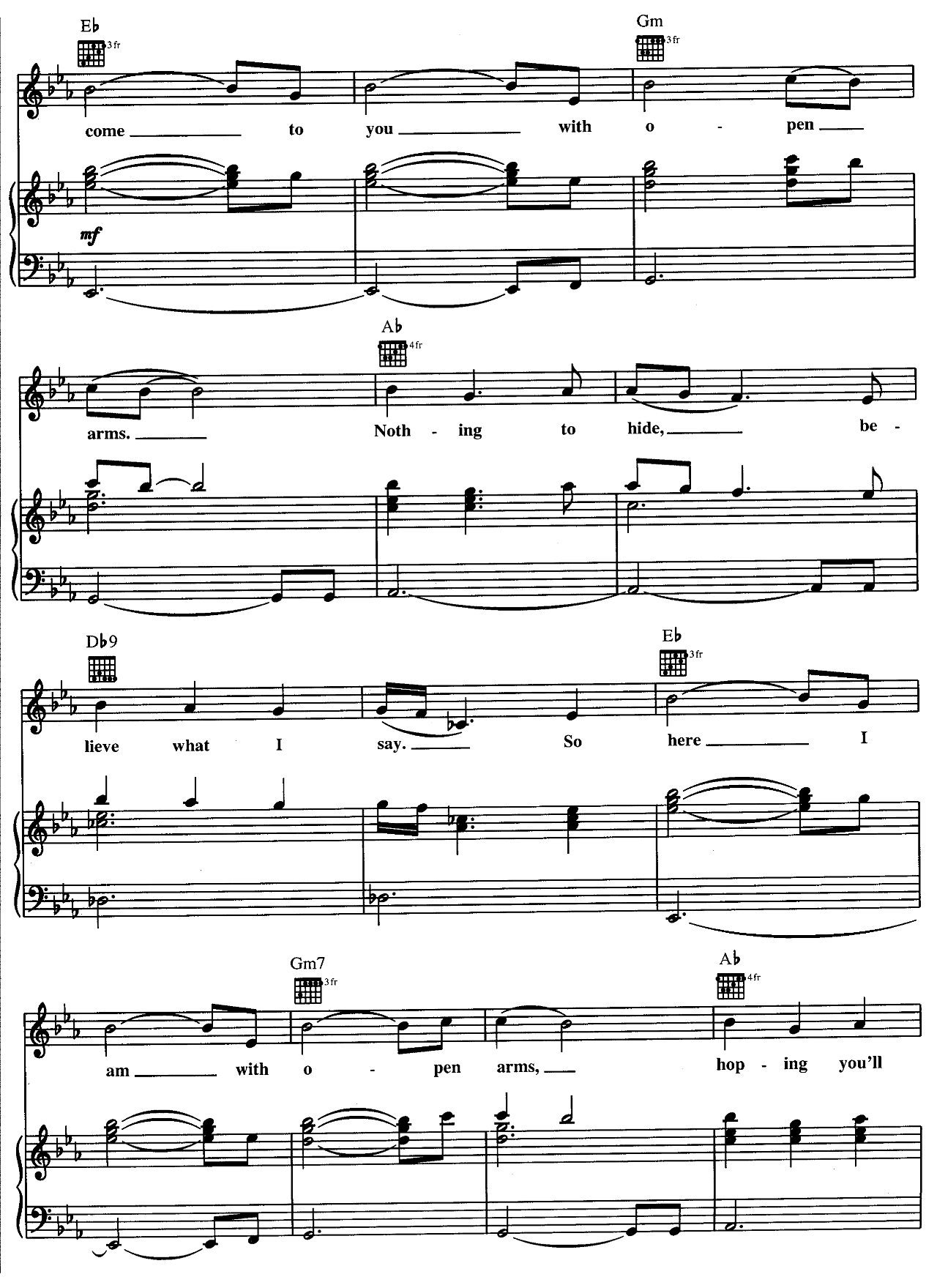 Open Arms sheet music 3