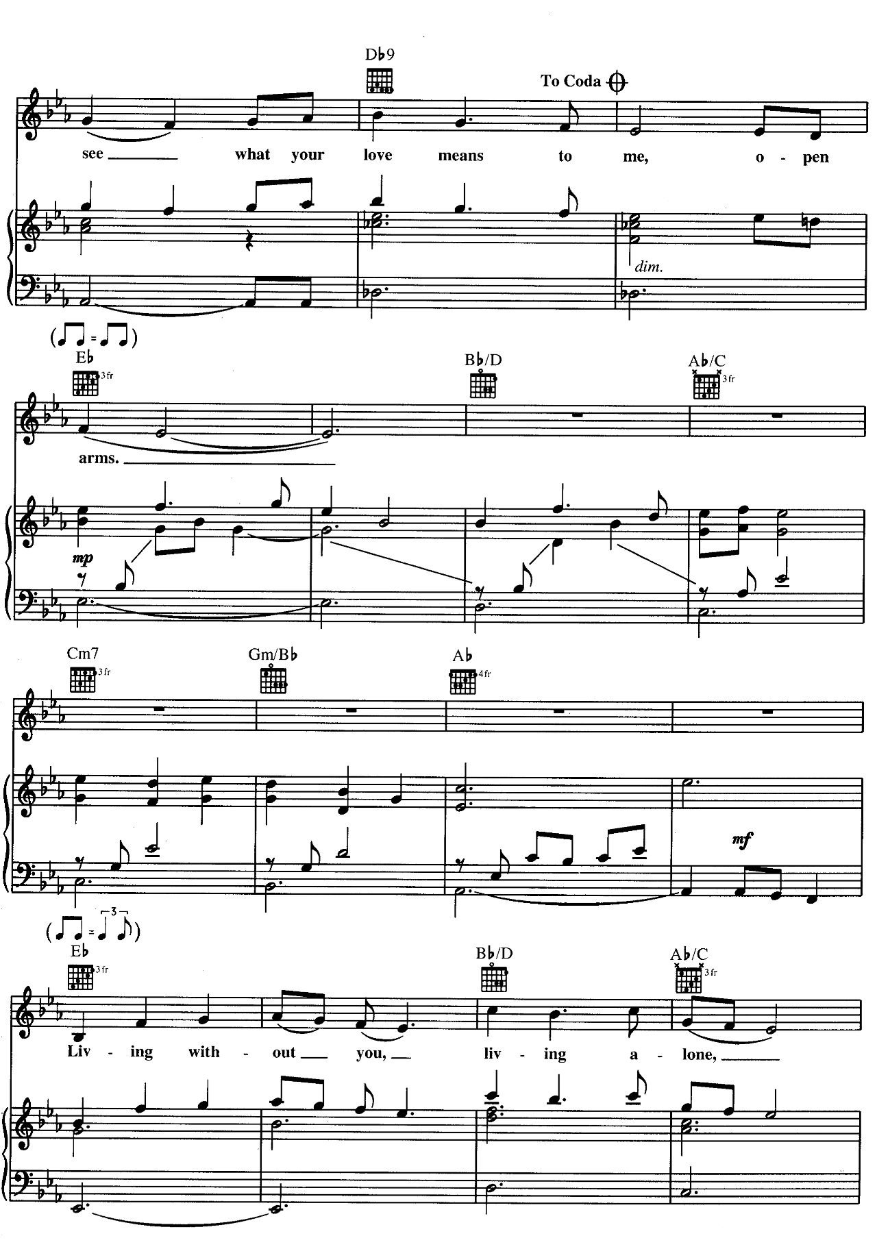 Open Arms sheet music 4