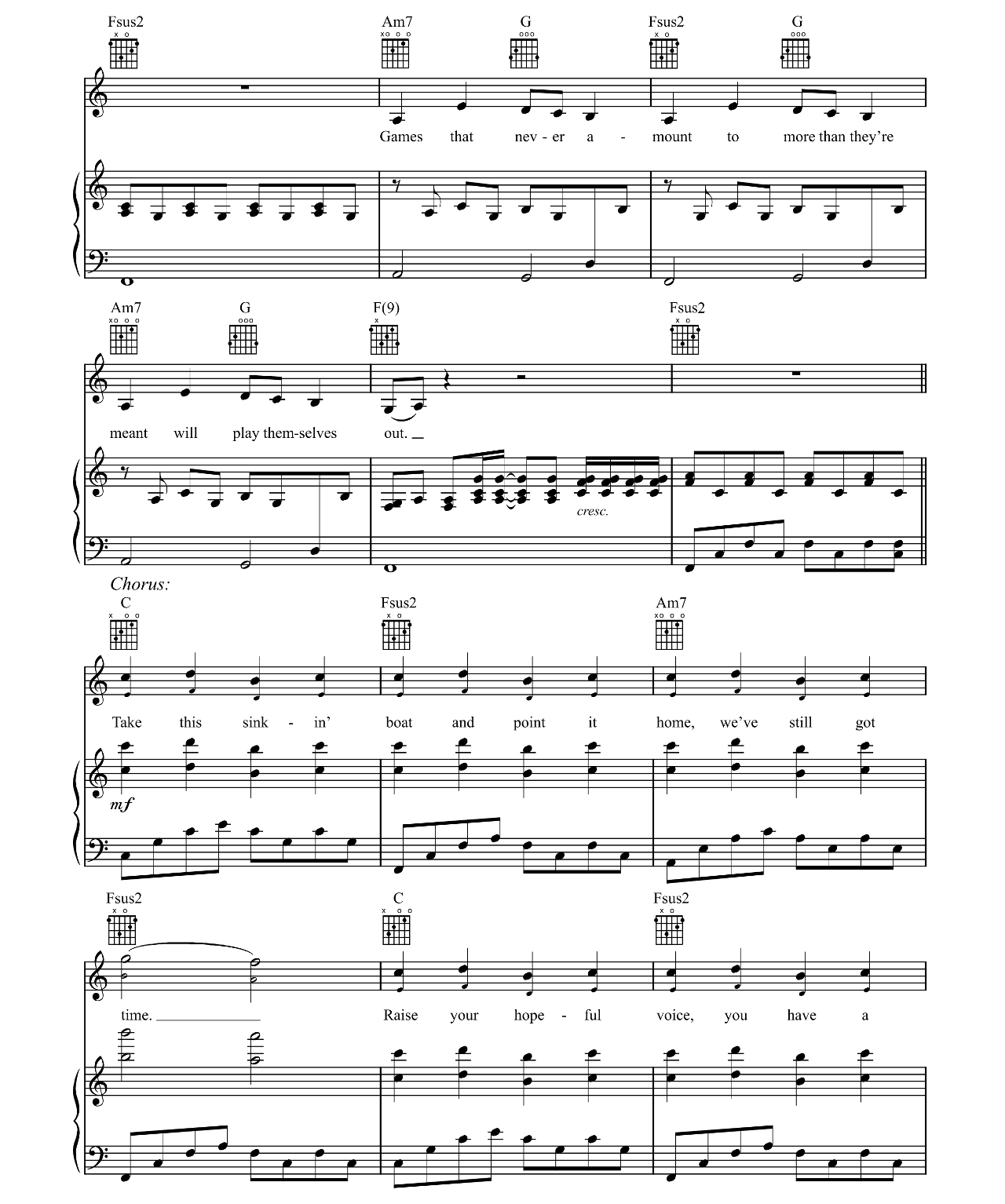 Falling Slowly (from Once) sheet music 2