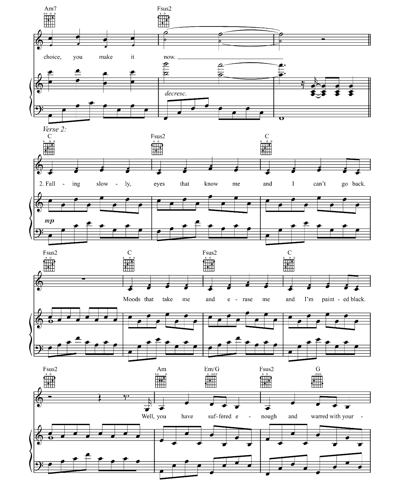 Falling Slowly (from Once) sheet music 3