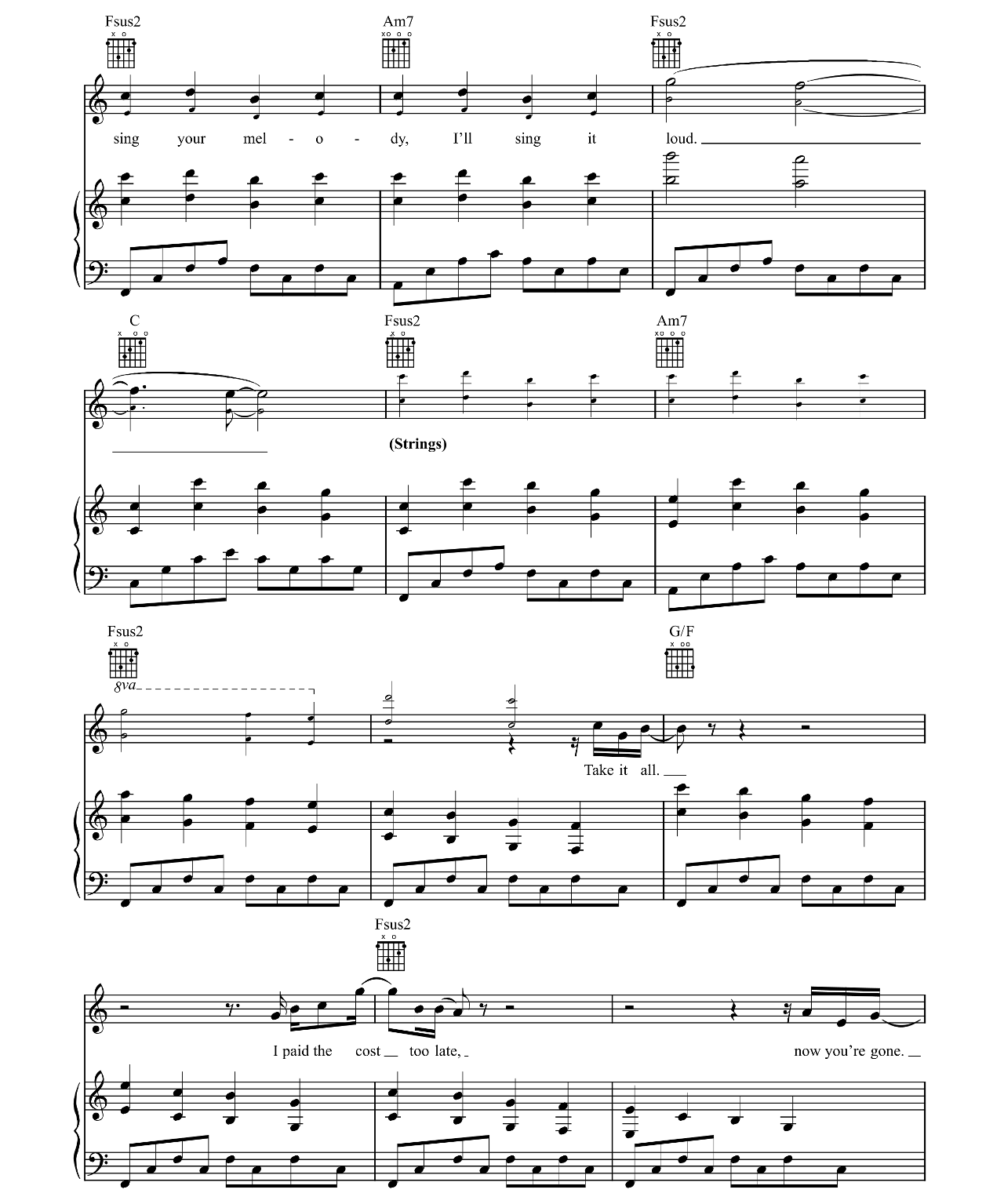 Falling Slowly (from Once) sheet music 5