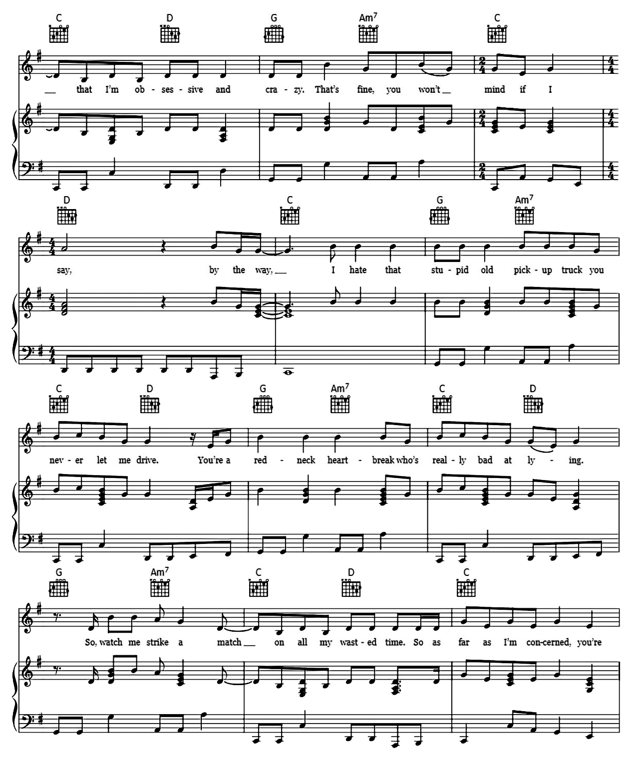 Picture To Burn sheet music 2