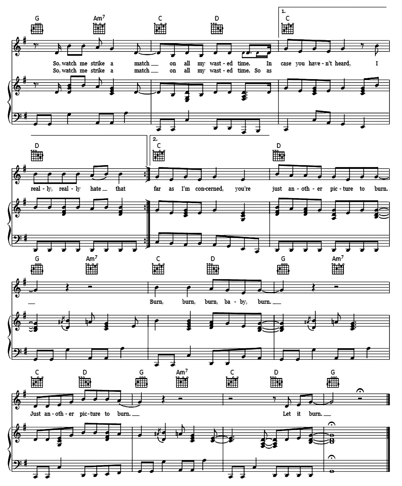 Picture To Burn sheet music 6