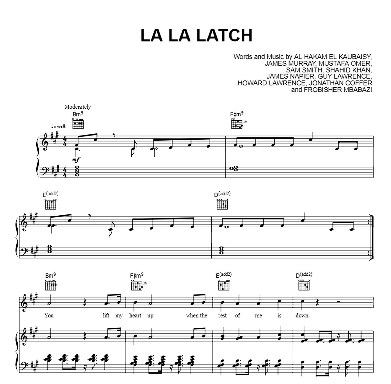 La La Latch sheet music
