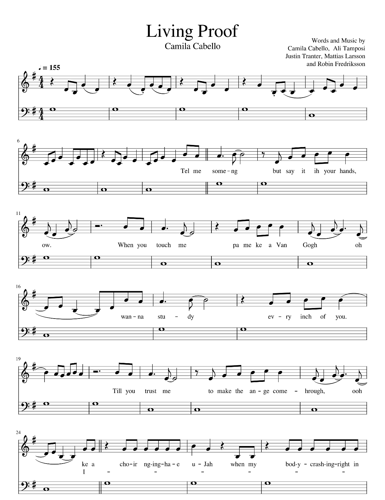 Living Proof sheet music