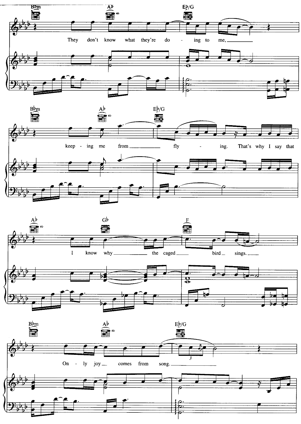 Caged Bird sheet music 3