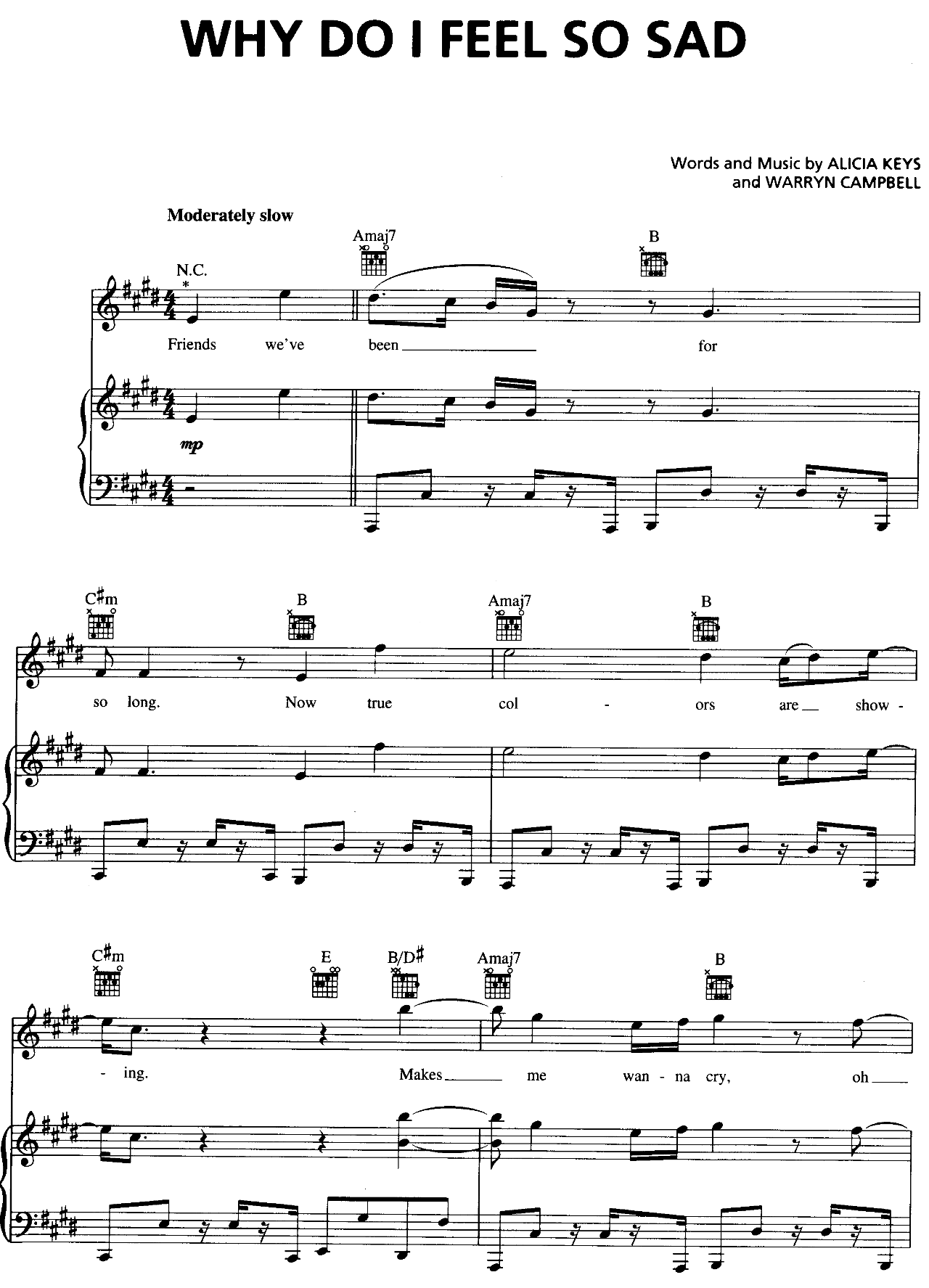 Why Do I Feel So Sad sheet music