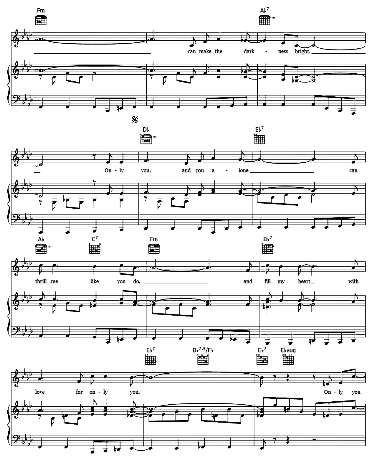 Only You (And You Alone) sheet music 2