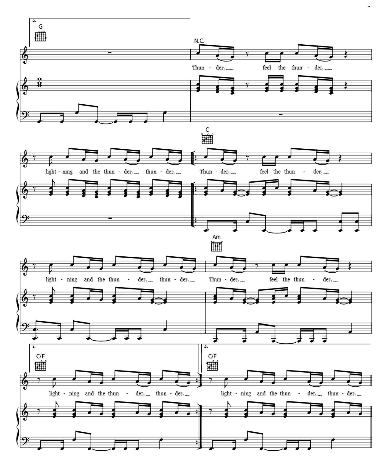 Thunder sheet music 5