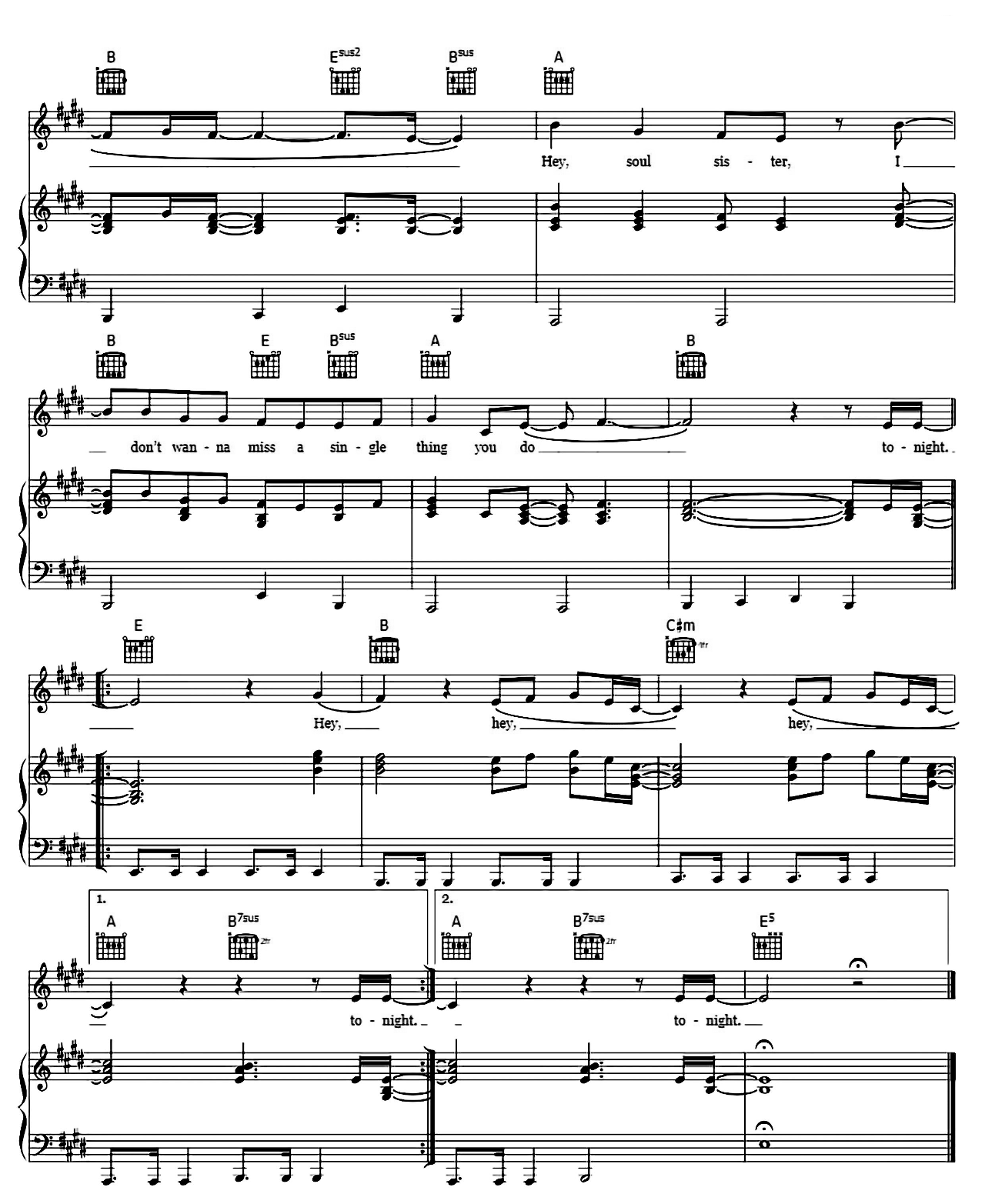 Hey Soul Sister sheet music 8
