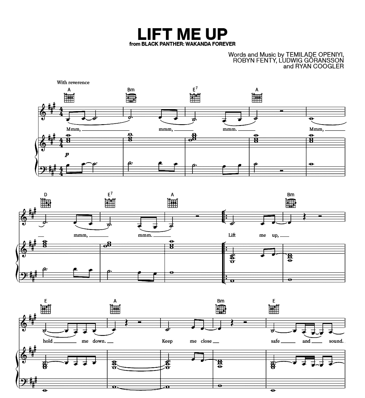 Lift Me Up (From Black Panther Wakanda Forever) sheet music