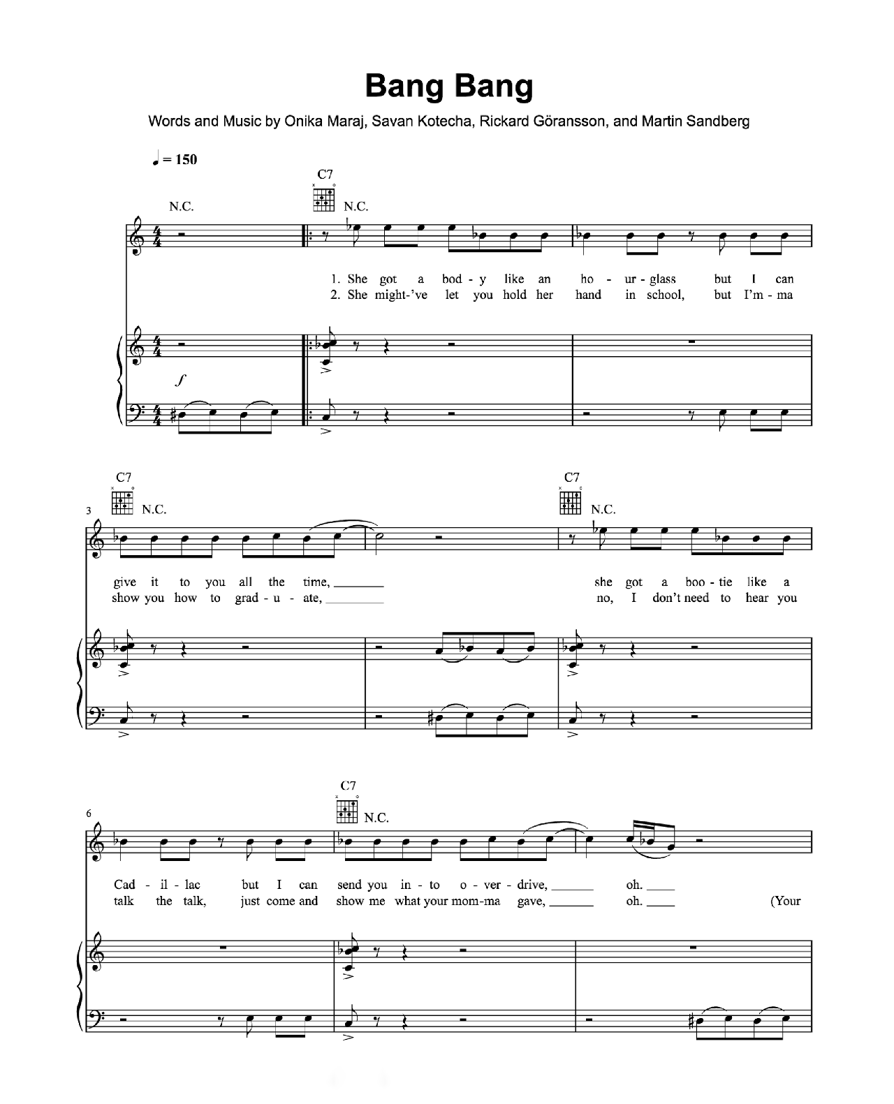 Bang Bang sheet music