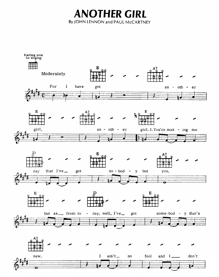 Another Girl sheet music
