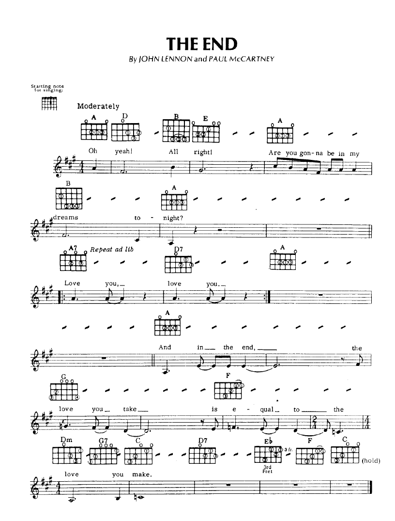 The End sheet music