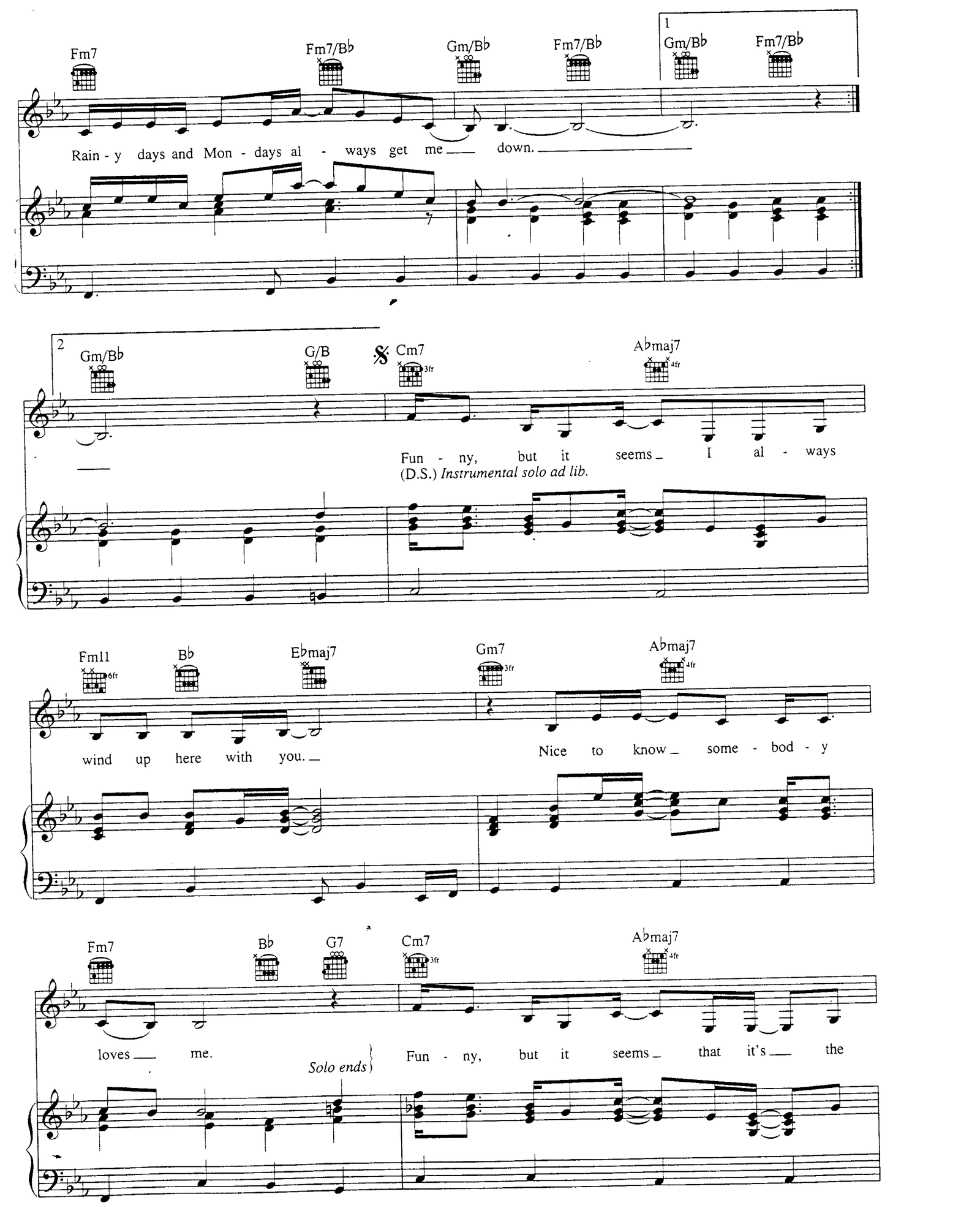 Rainy Days And Mondays sheet music 2