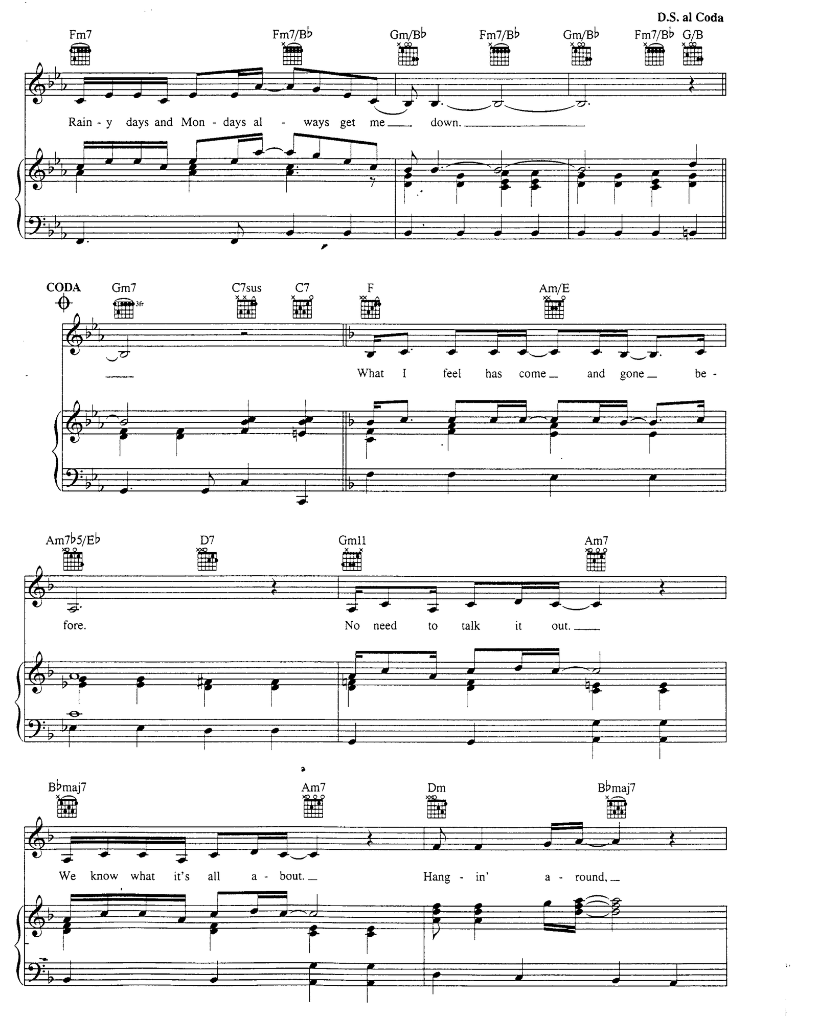 Rainy Days And Mondays sheet music 4