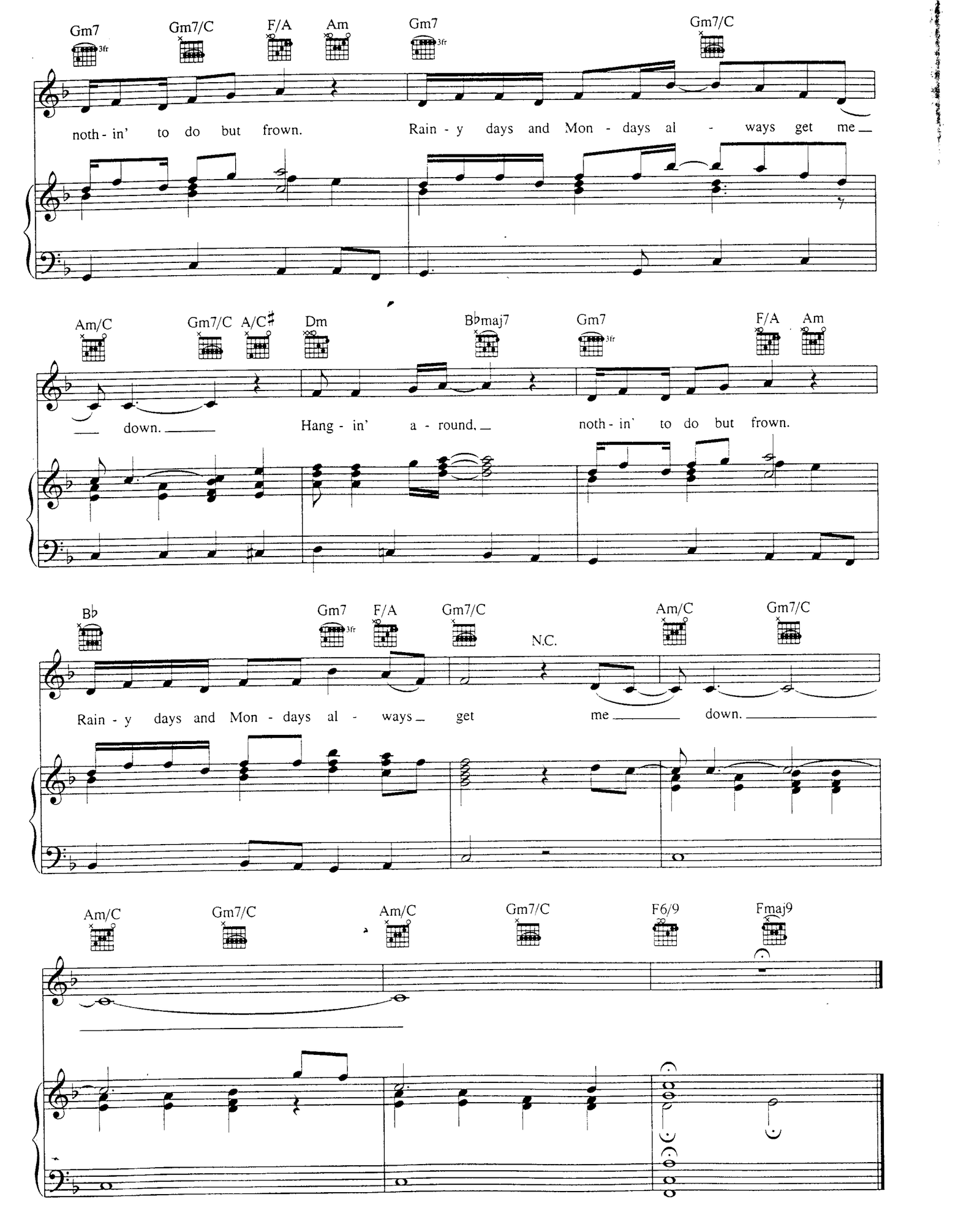 Rainy Days And Mondays sheet music 5