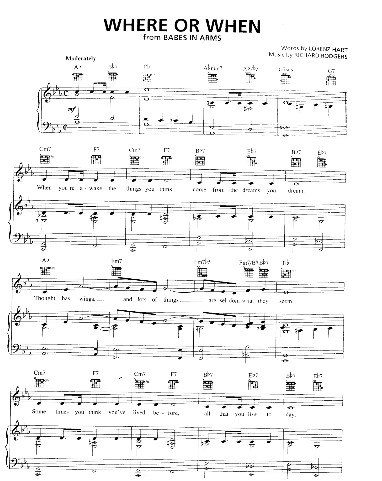 Where Or When sheet music