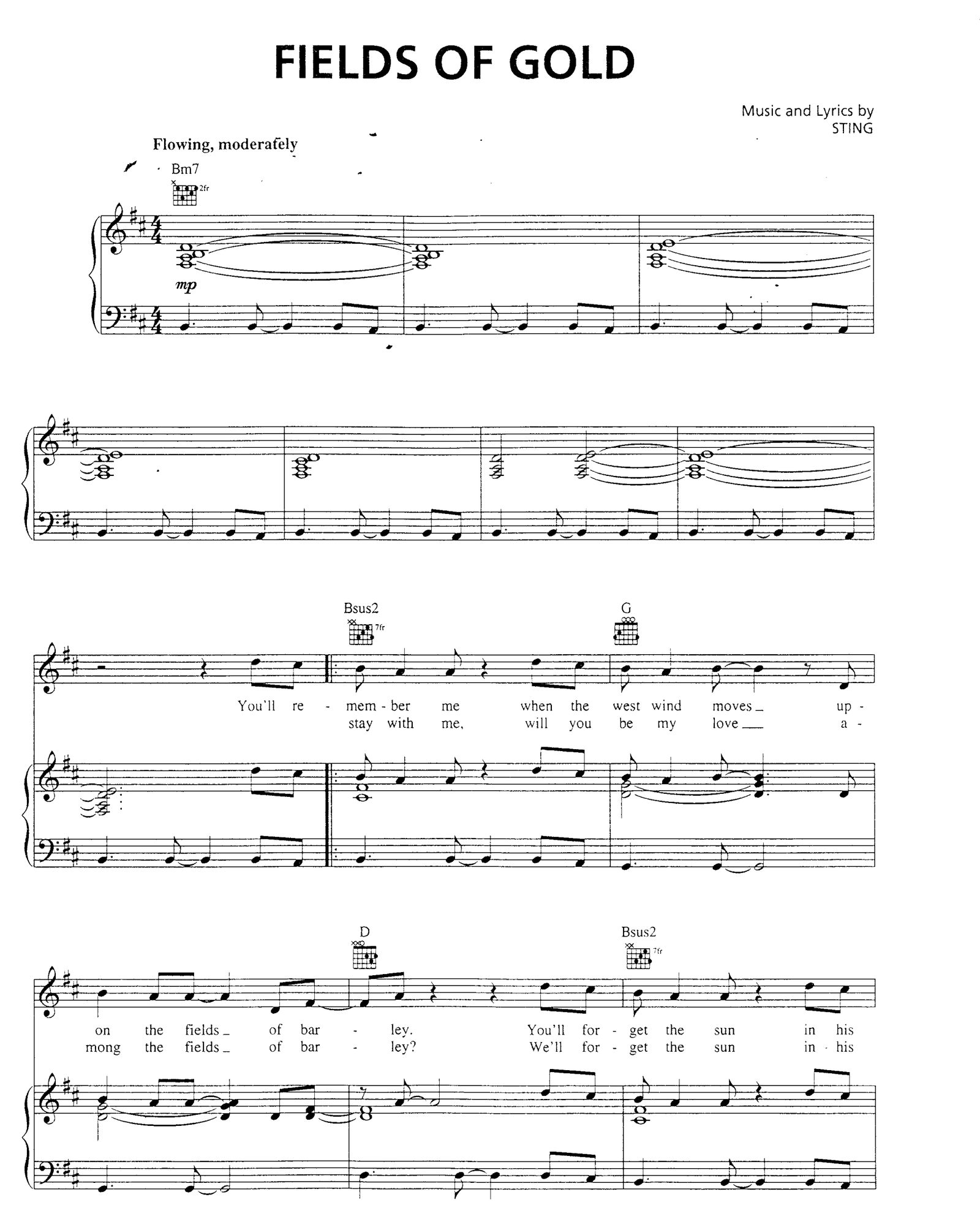 Fields Of Gold sheet music