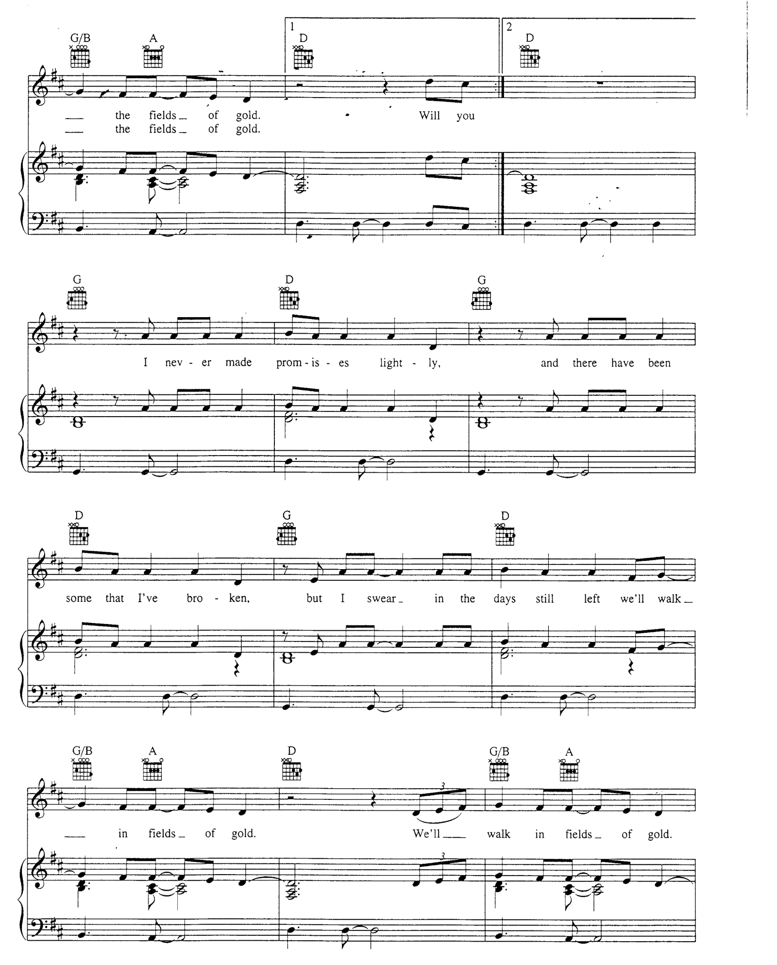 Fields Of Gold sheet music 3