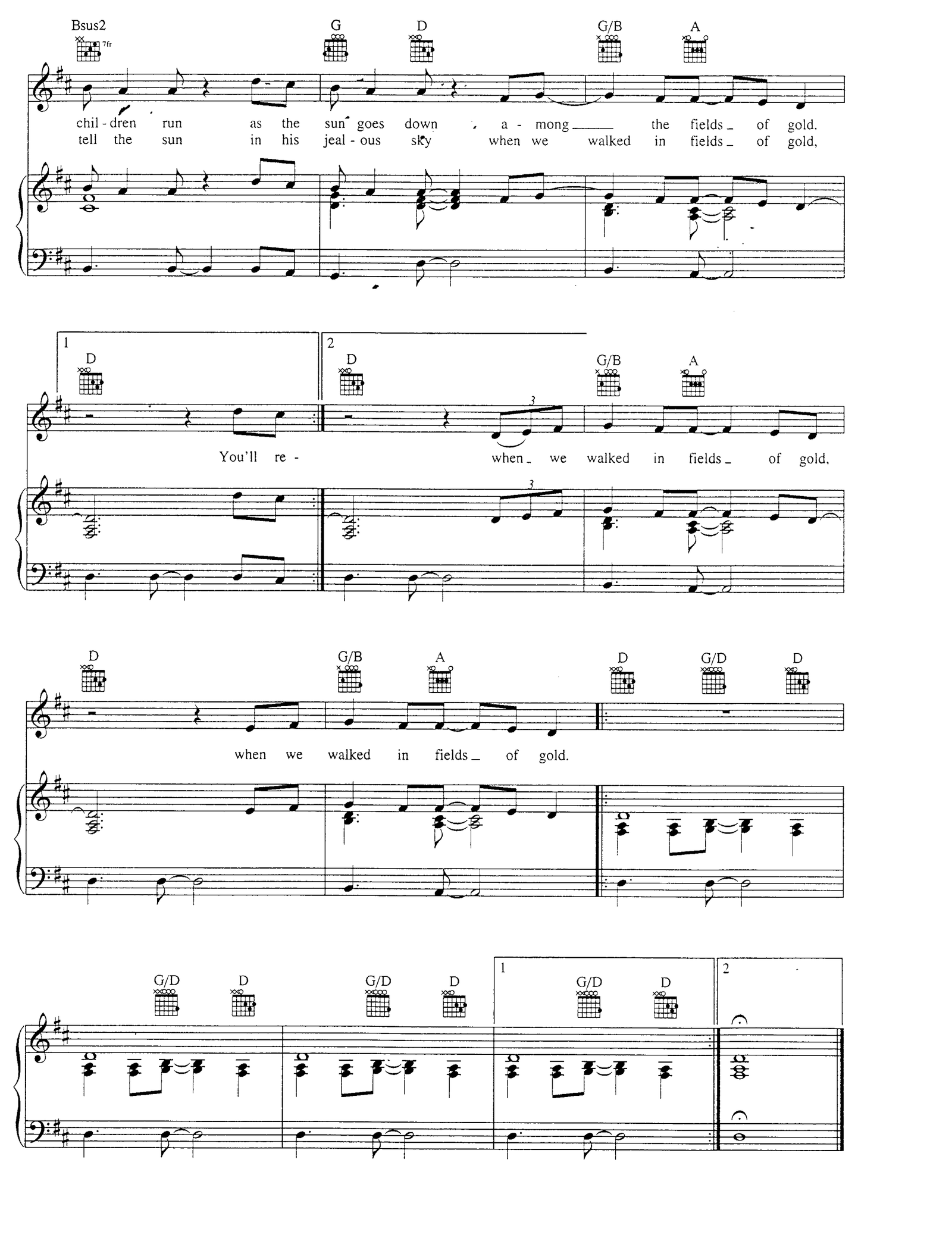 Fields Of Gold sheet music 5