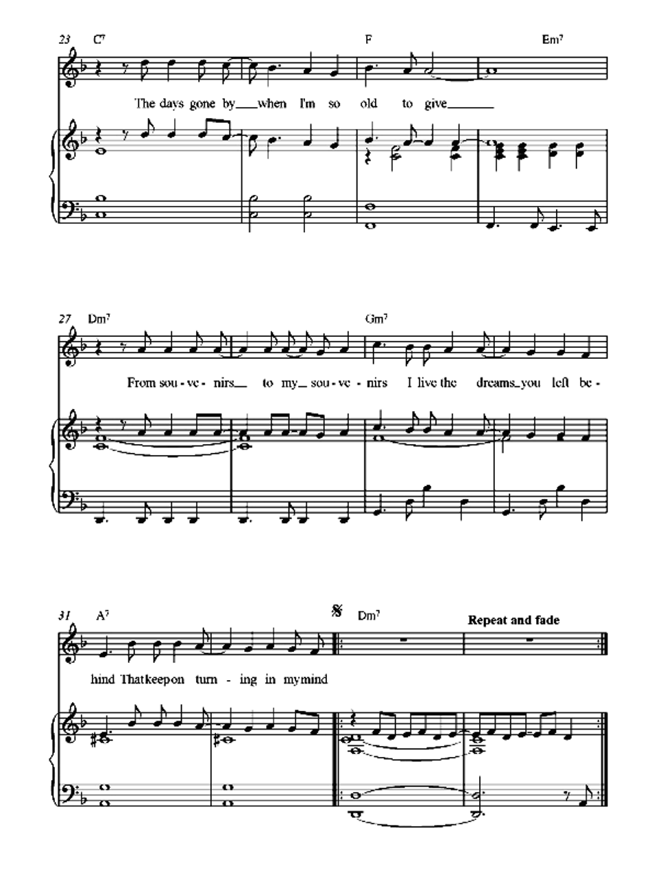 From Souvenirs To Souvenirs sheet music 3