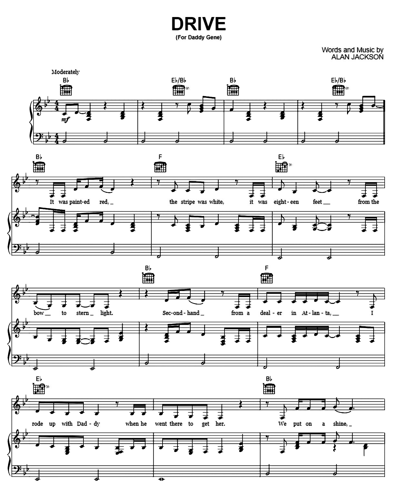 Drive (For Daddy Gene) sheet music
