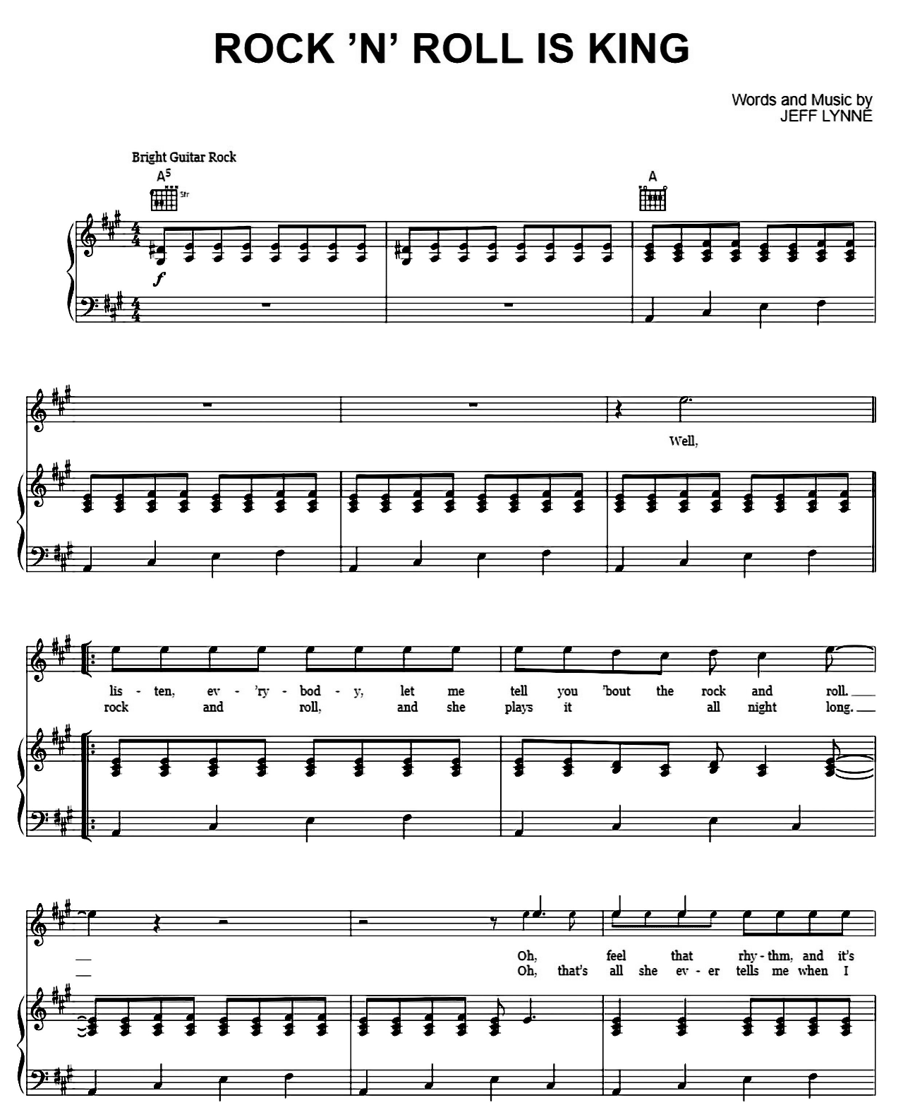 Rock N Roll Is King sheet music