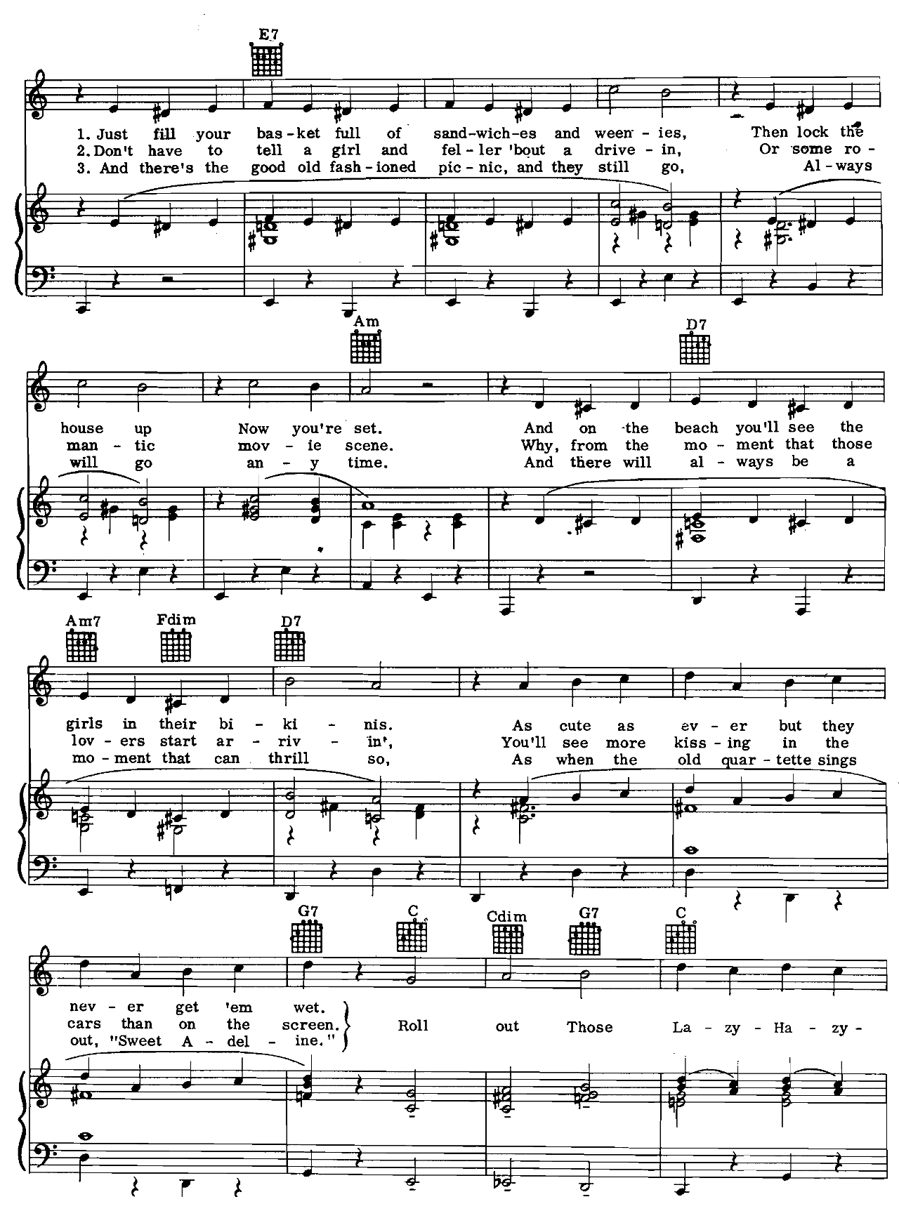 Those Lazy Hazy Crazy Days Of Summer sheet music 2