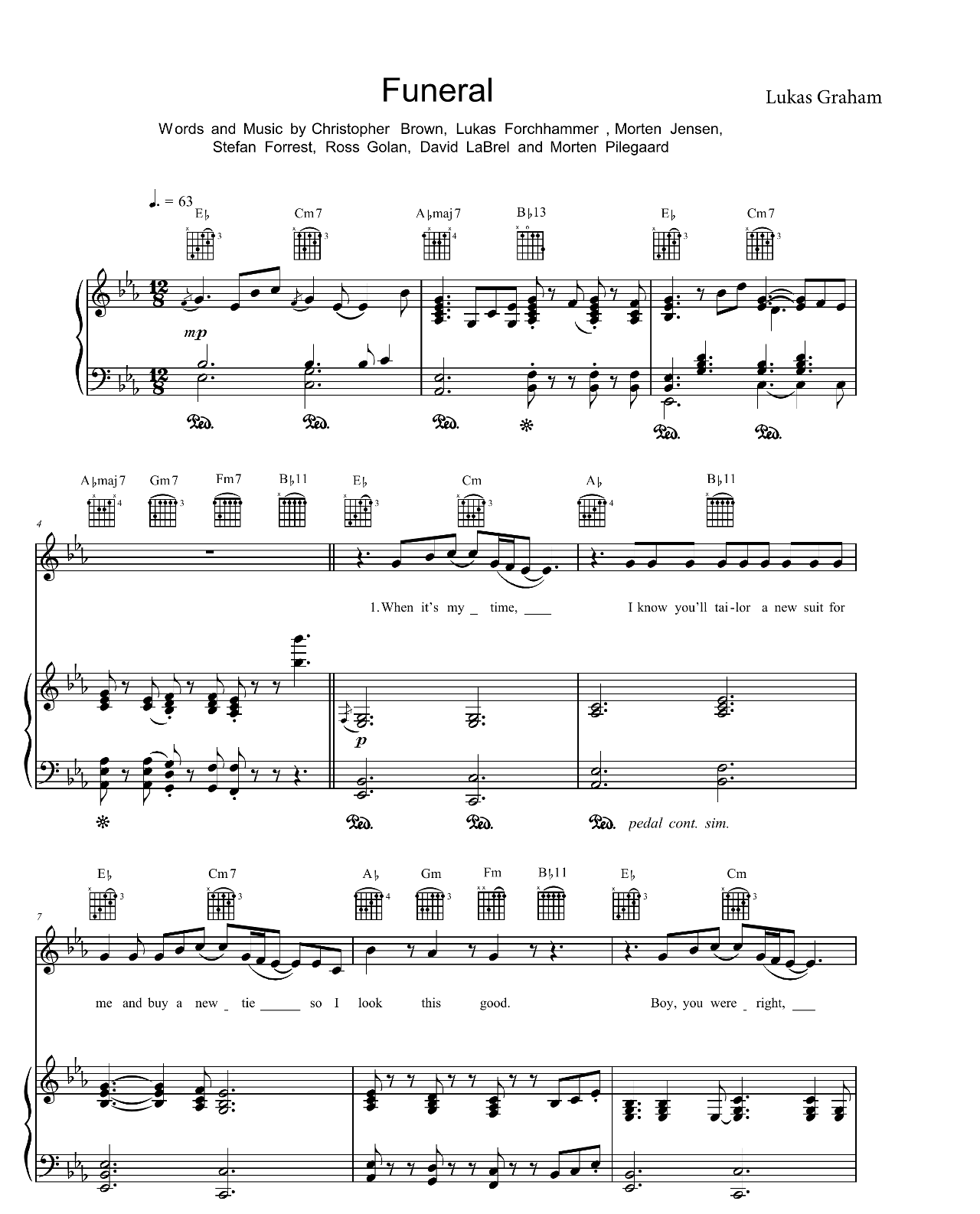 Funeral sheet music