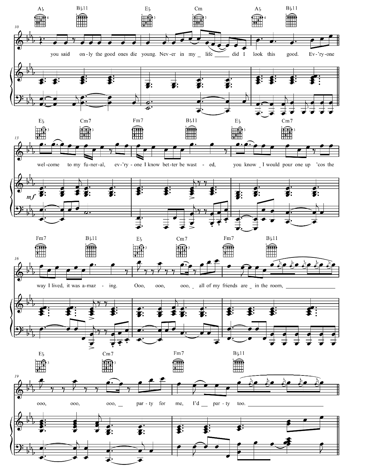 Funeral sheet music 2