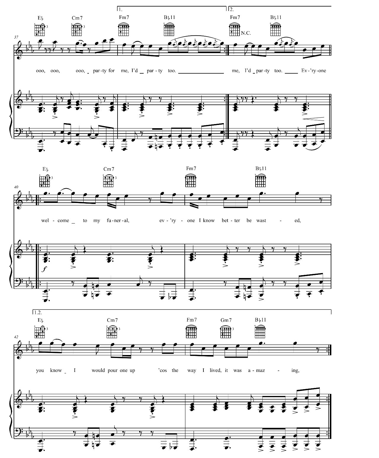 Funeral sheet music 5