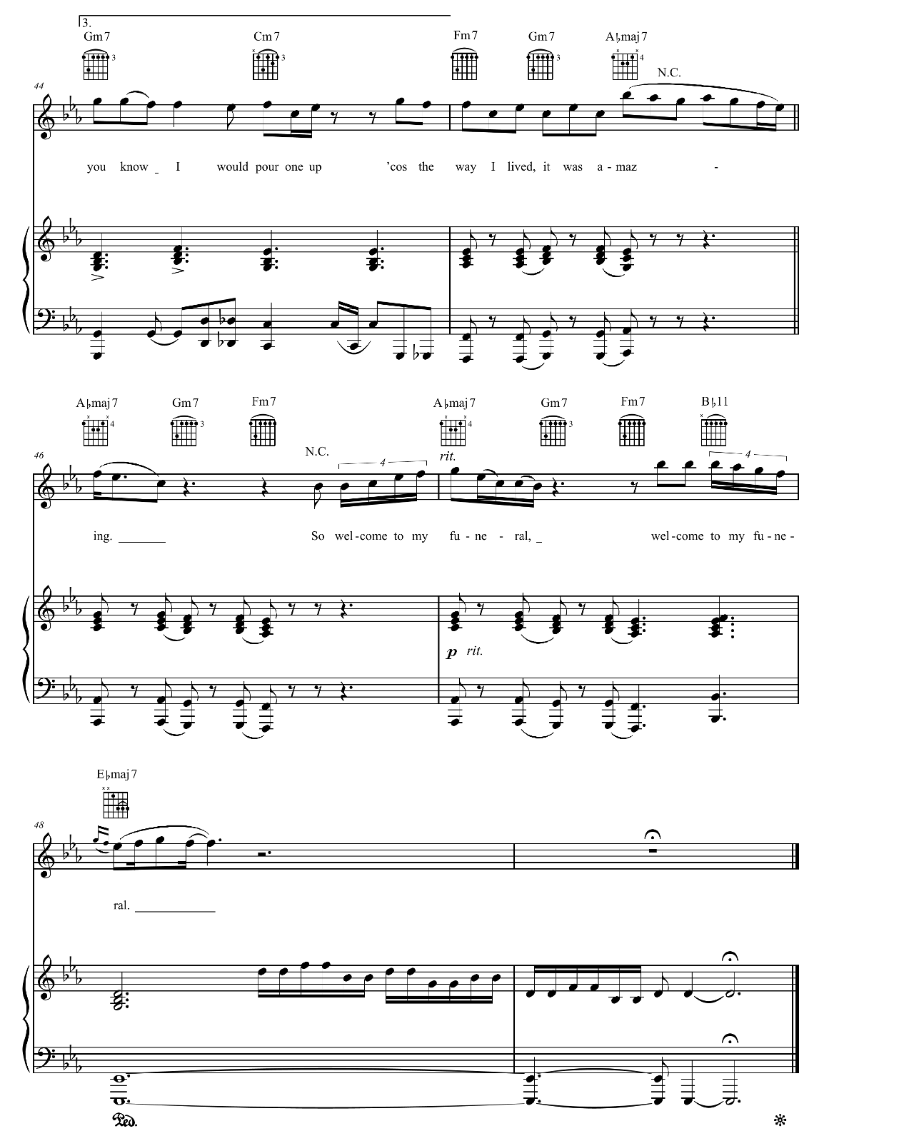 Funeral sheet music 6