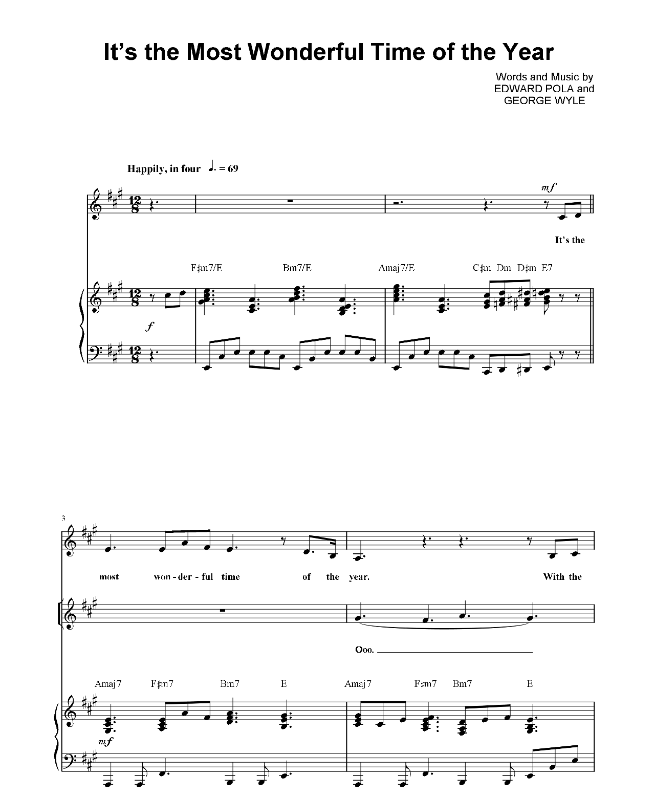 It's The Most Wonderful Time Of The Year sheet music