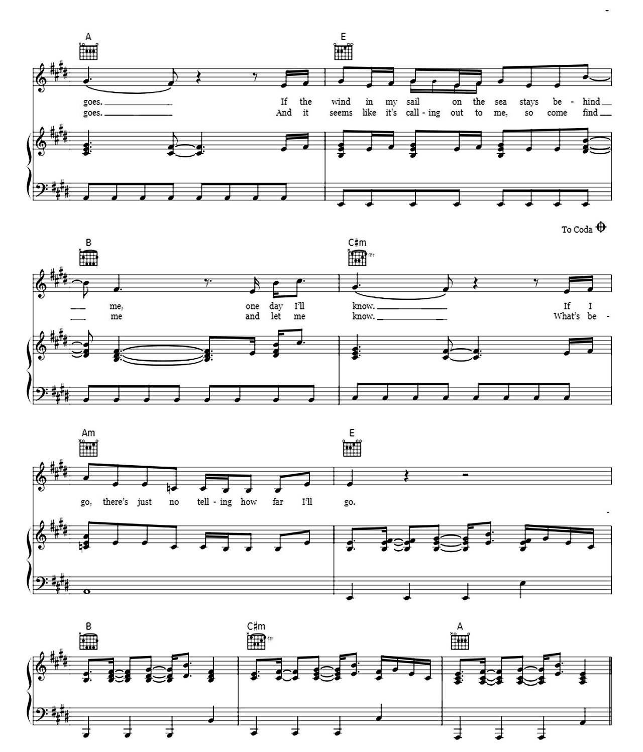 How Far I'll Go (from Moana Alessia Cara Version) sheet music 3