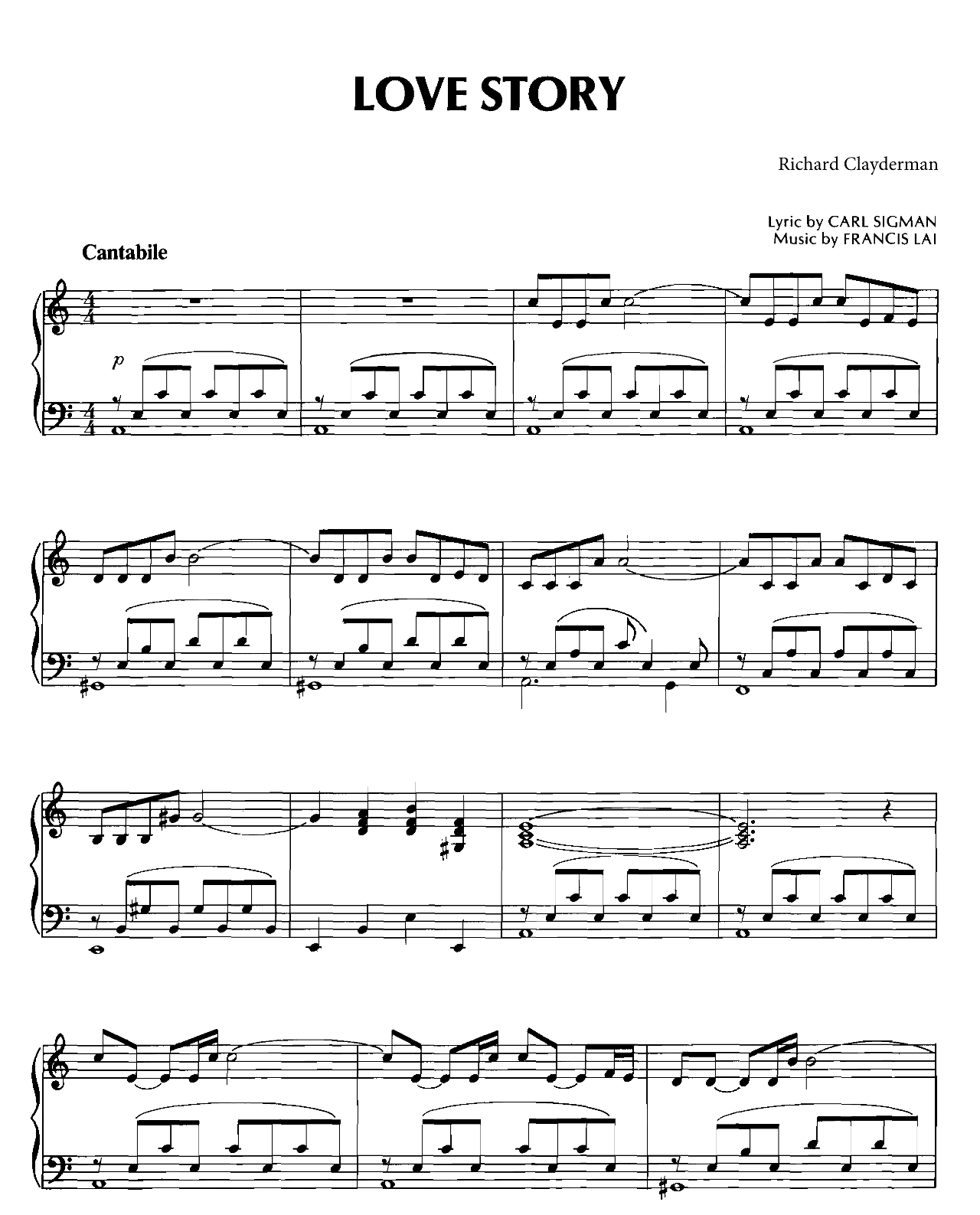 Love Story sheet music