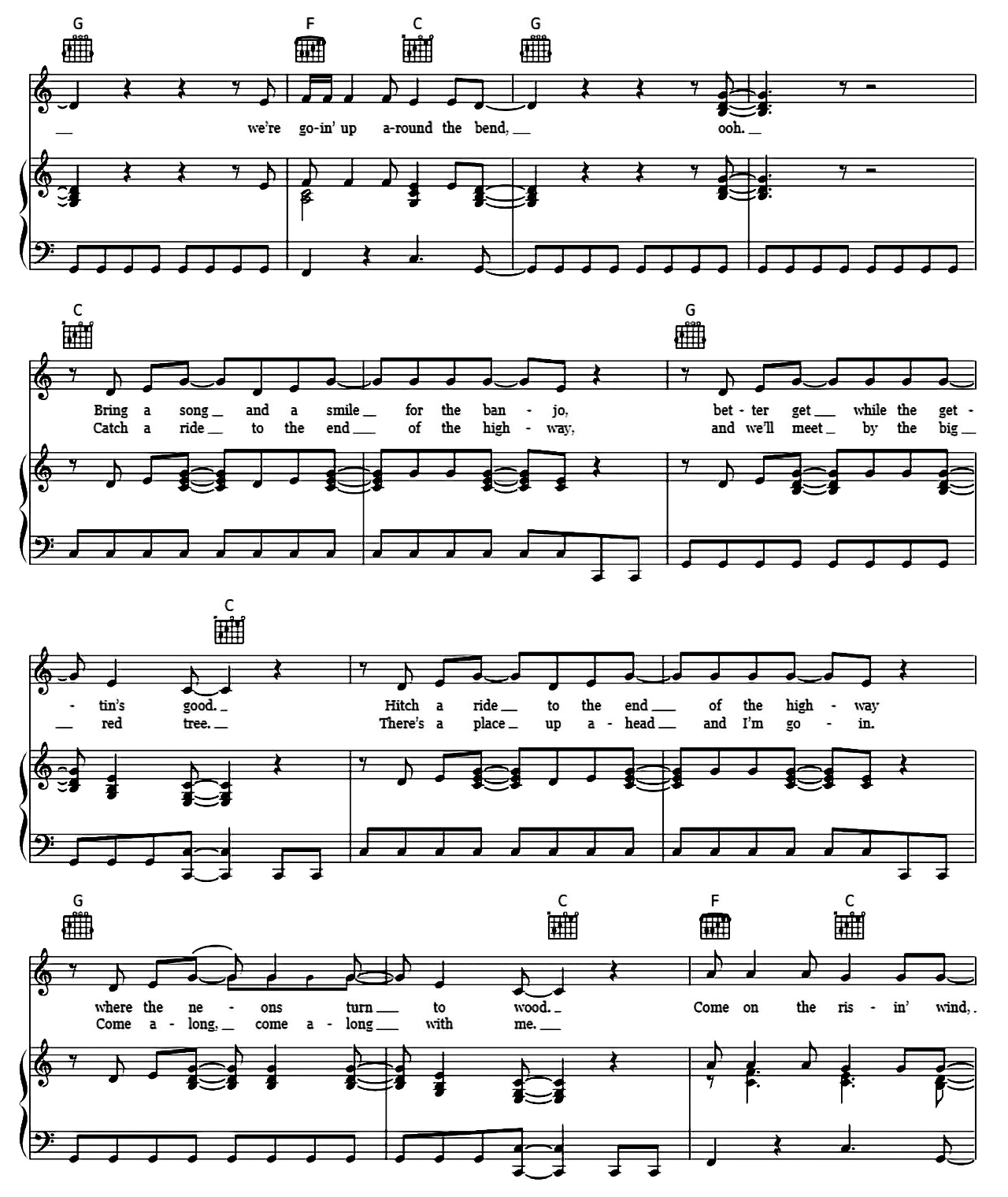 Up Around The Bend sheet music 2