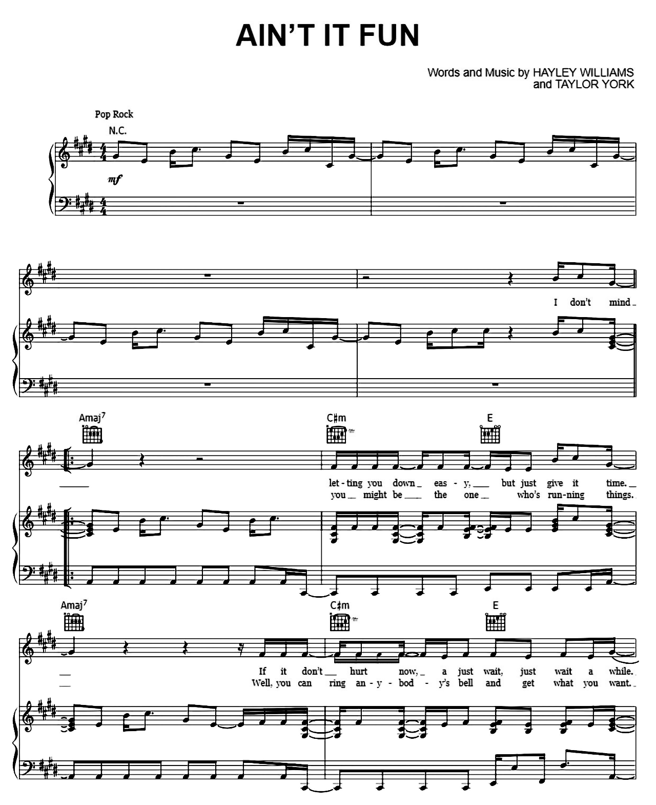 Ain't It Fun sheet music