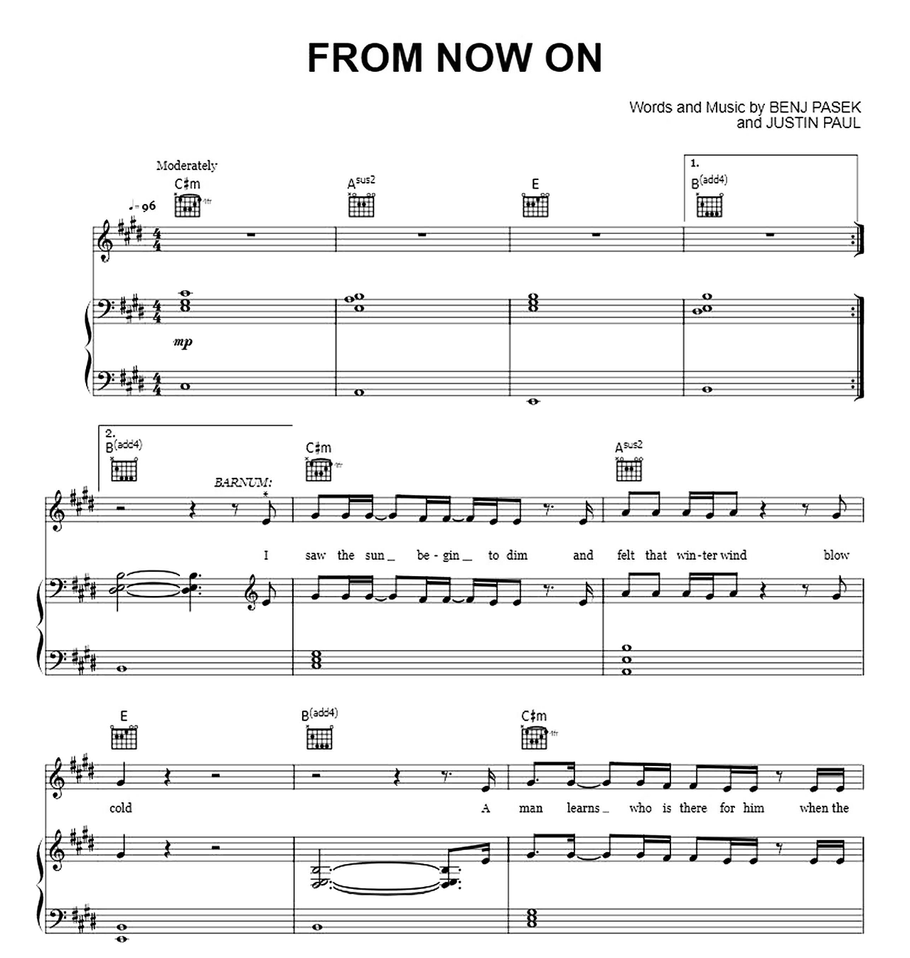 From Now On sheet music