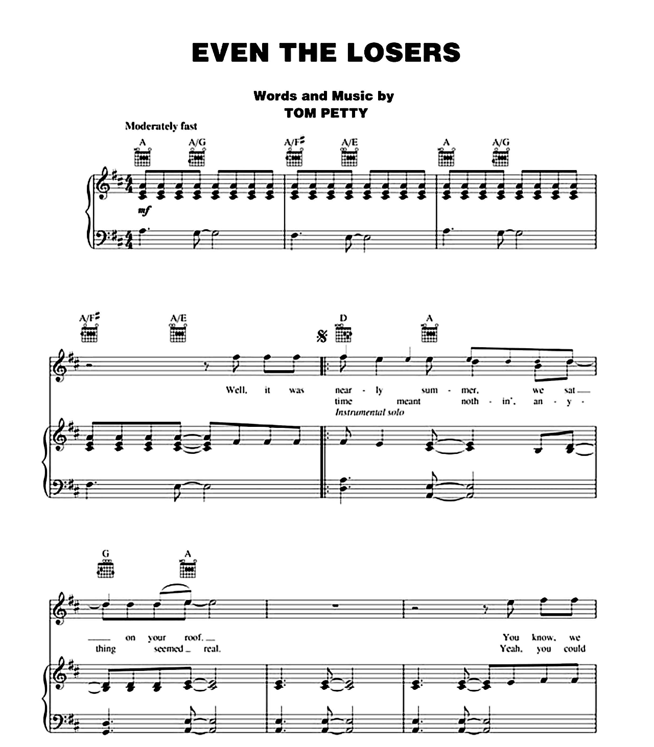 Even The Losers sheet music