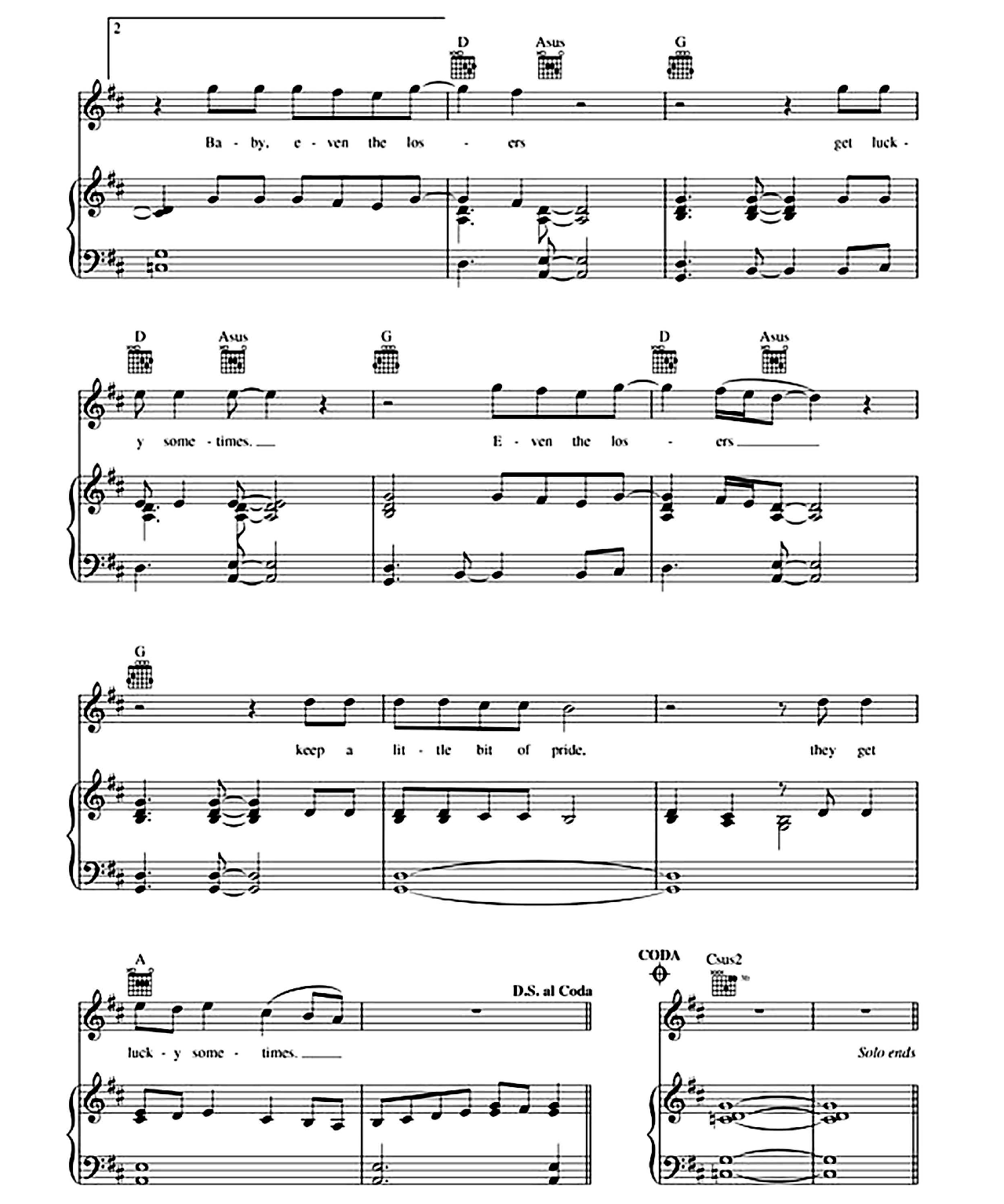 Even The Losers sheet music 3