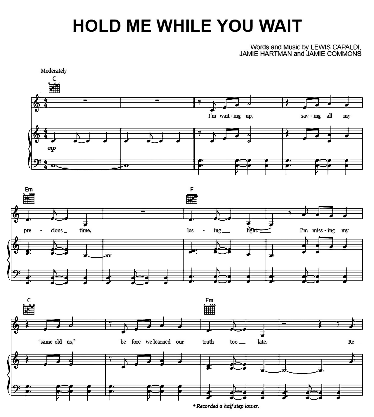 Hold Me While You Wait sheet music