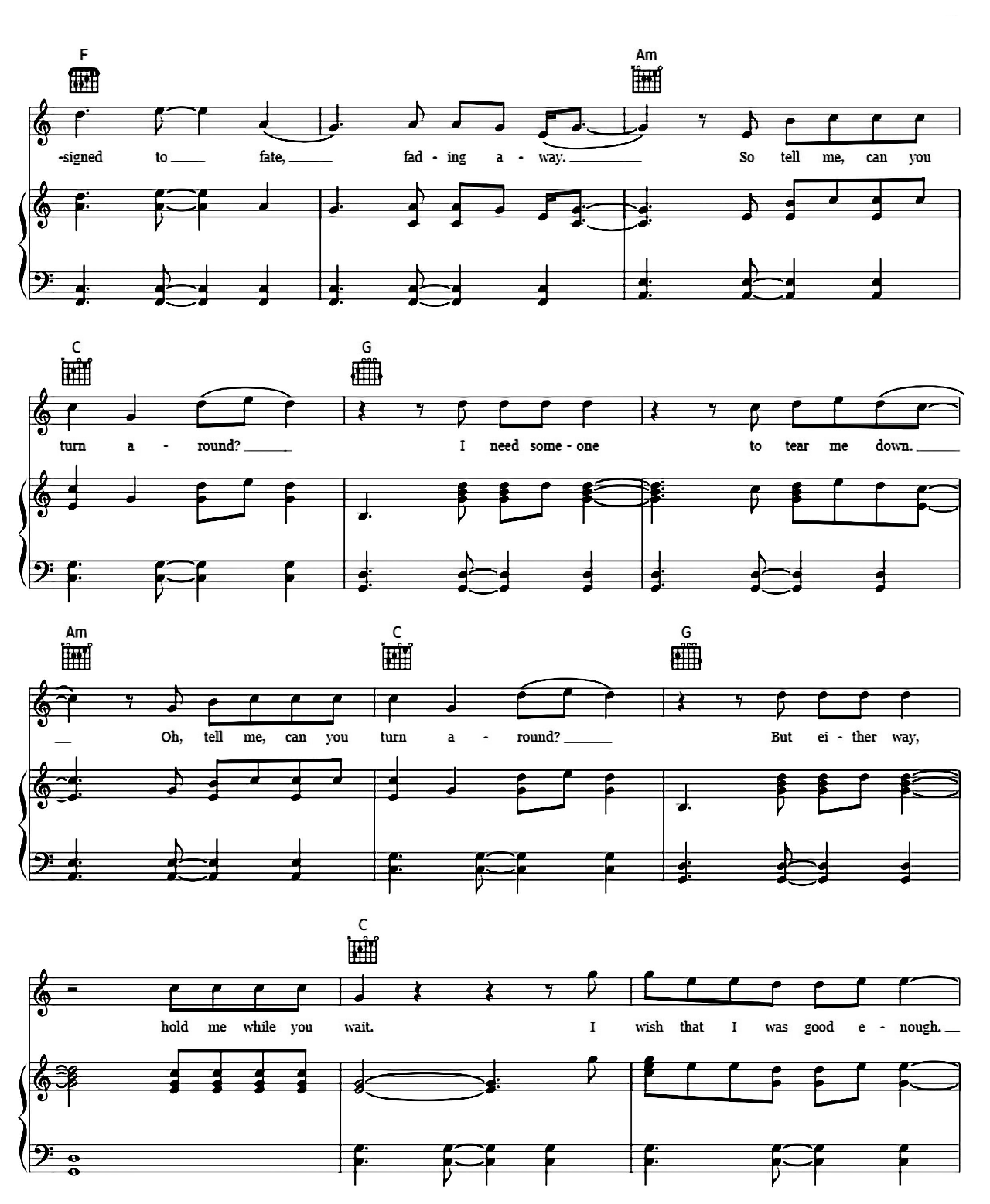 Hold Me While You Wait sheet music 2