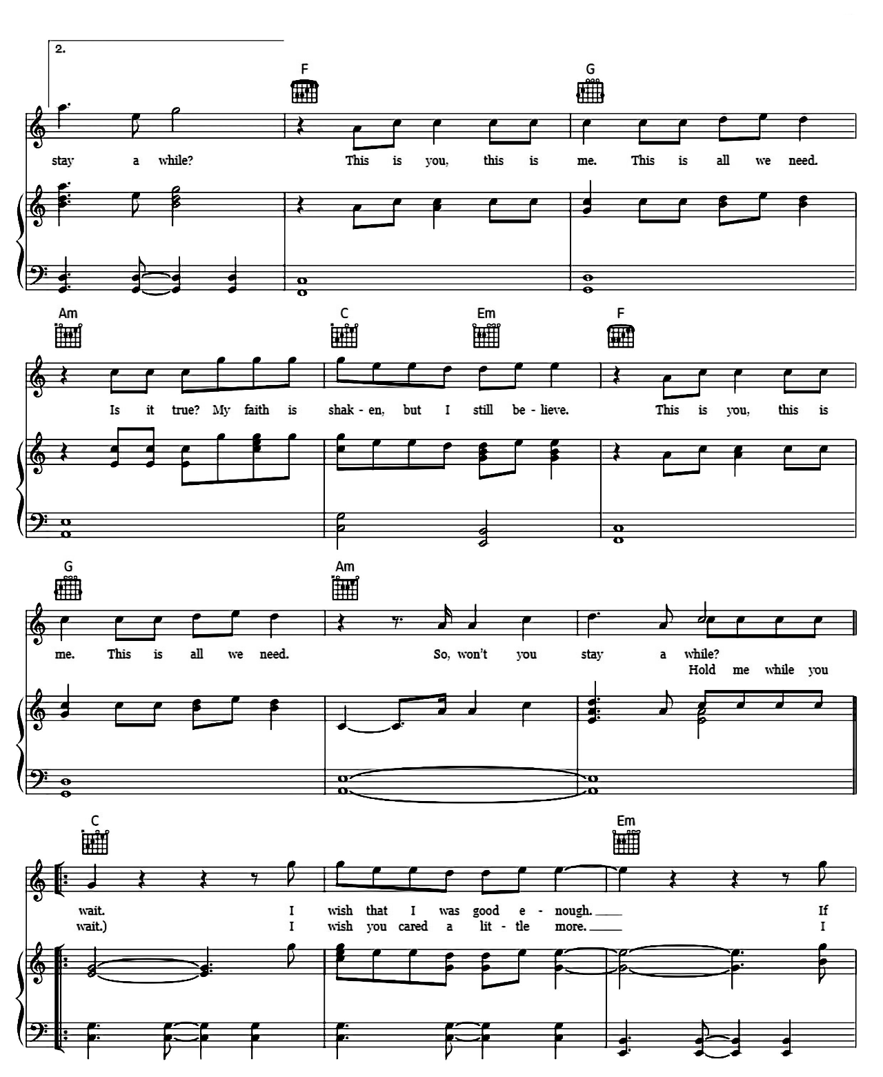 Hold Me While You Wait sheet music 5