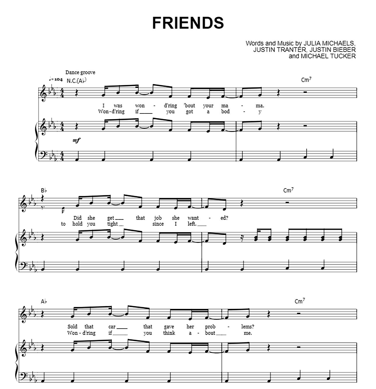 Friends sheet music
