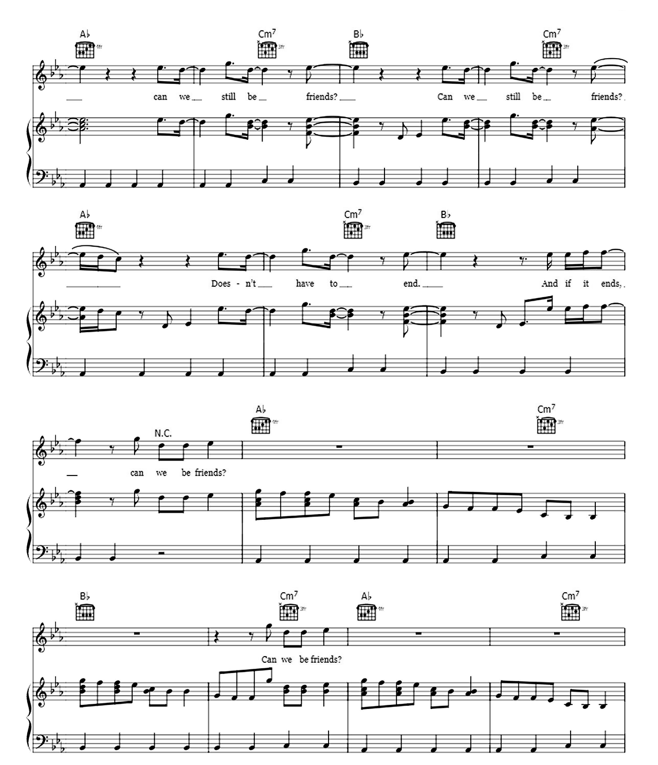 Friends sheet music 3
